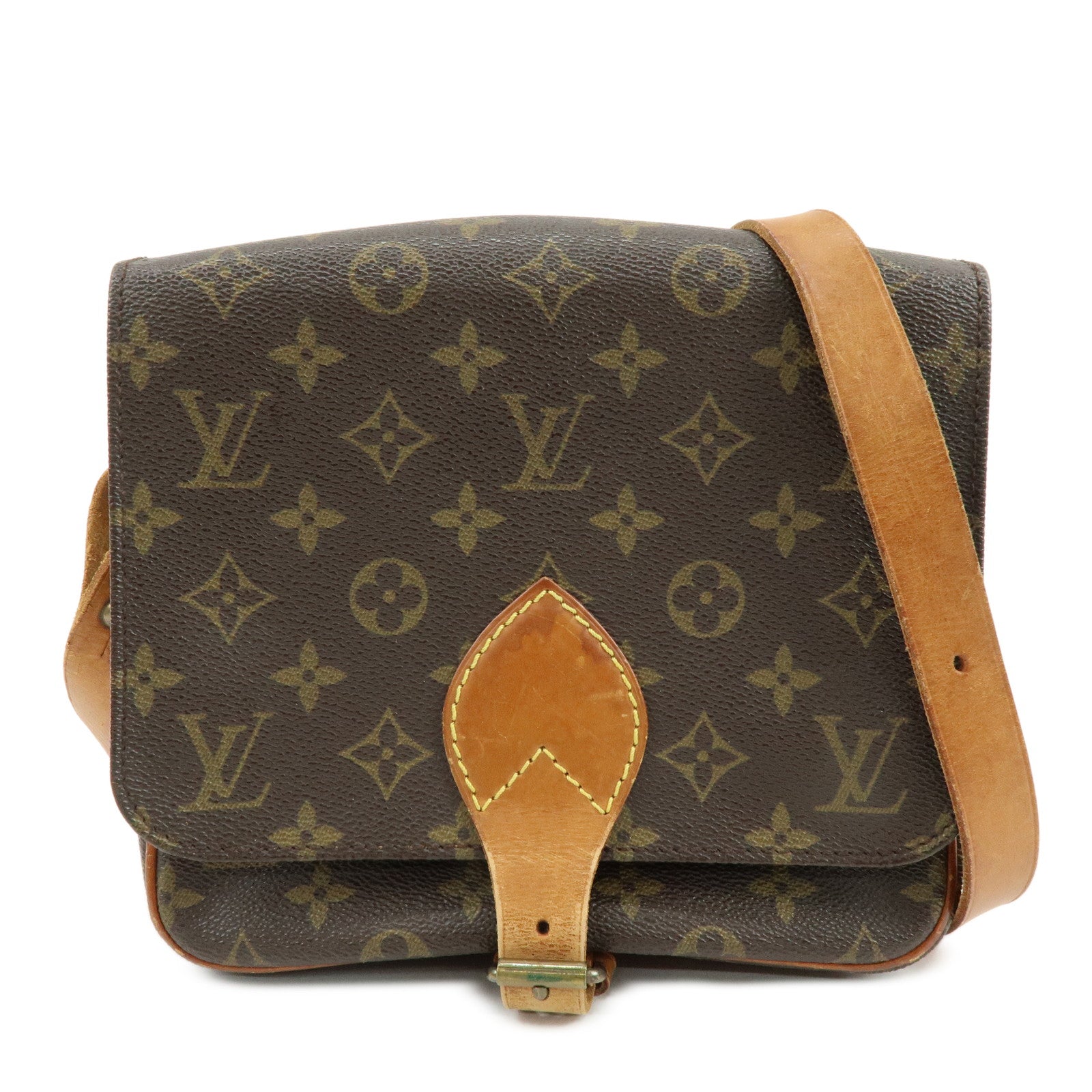 Louis Vuitton Monogram Cartouchiere MM Shoulder Bag Brown M51253