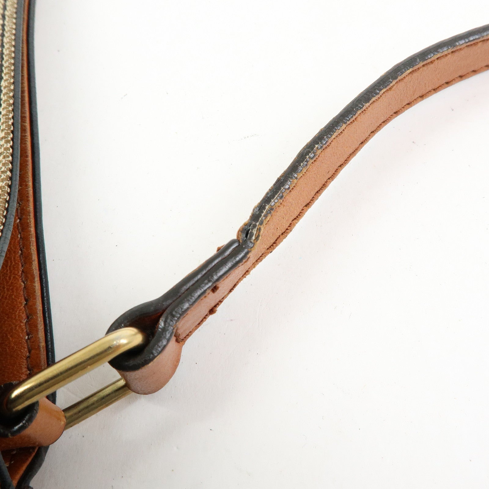 Chloe Harley Canvas Leather Shoulder Bag Crossbody Bag Beige Brown