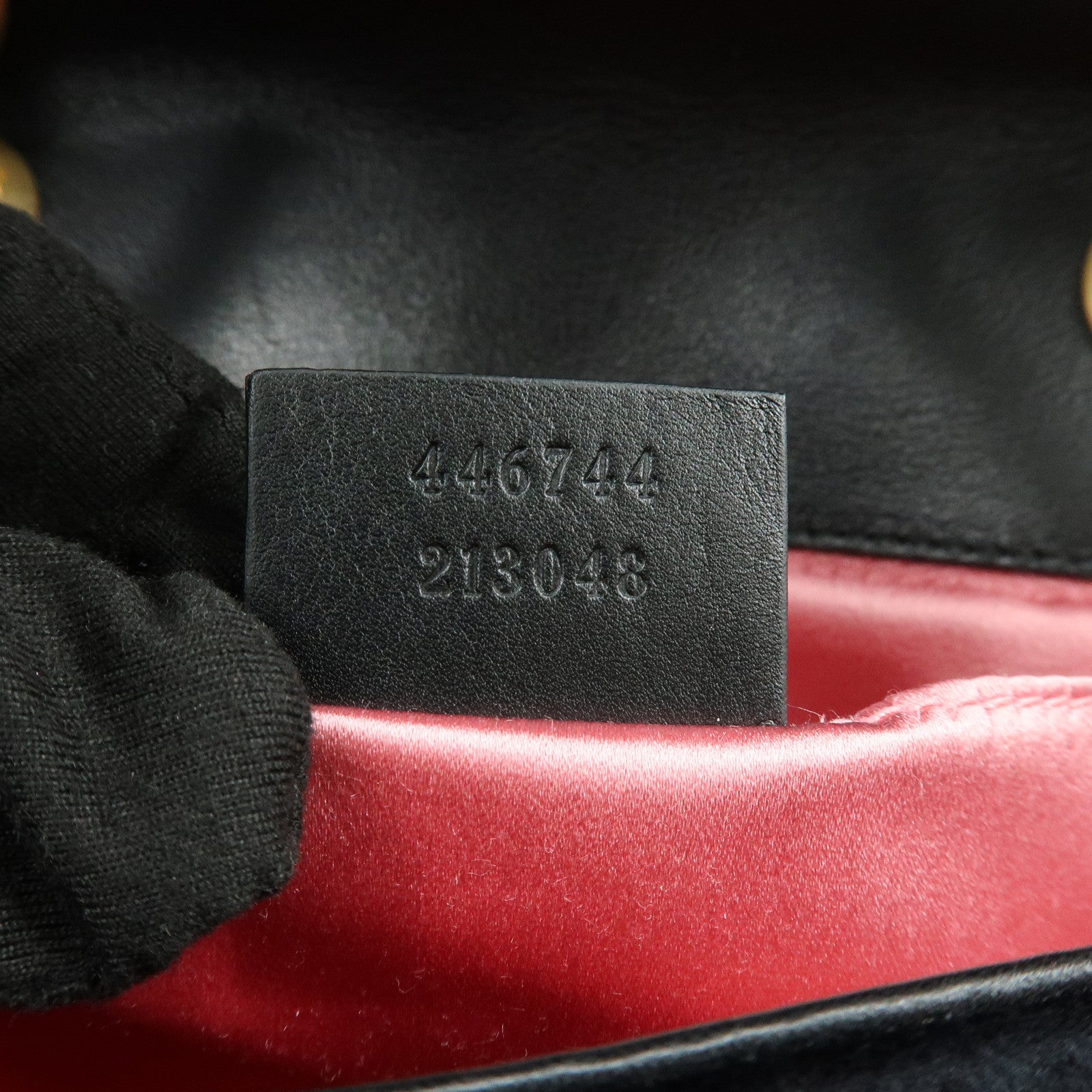 GUCCI GG Marmont Small Velvet Chain Shoulder Bag Black 446744