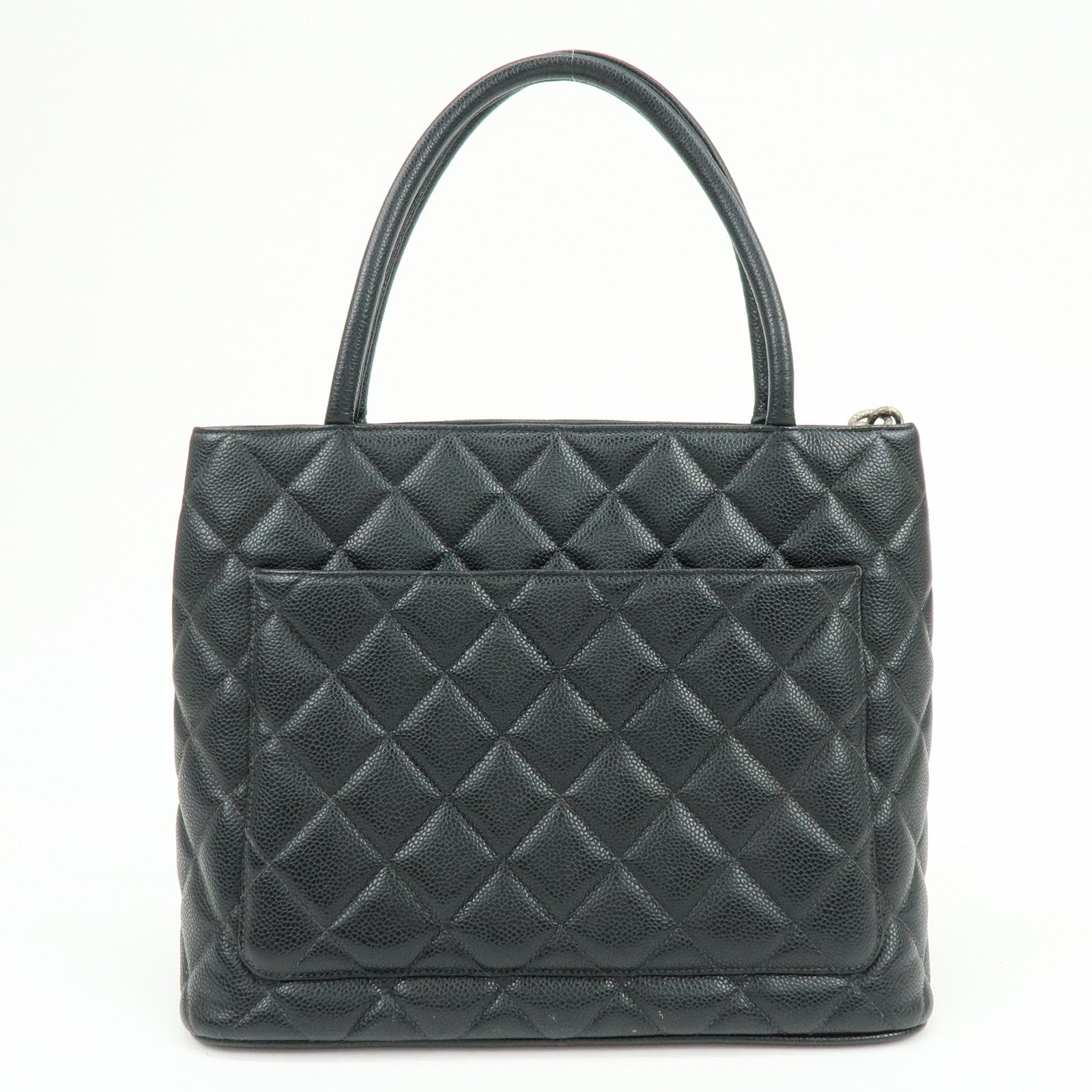 CHANEL Matelasse COCO Mark Medallion Tote Bag Hand Bag Black A01804