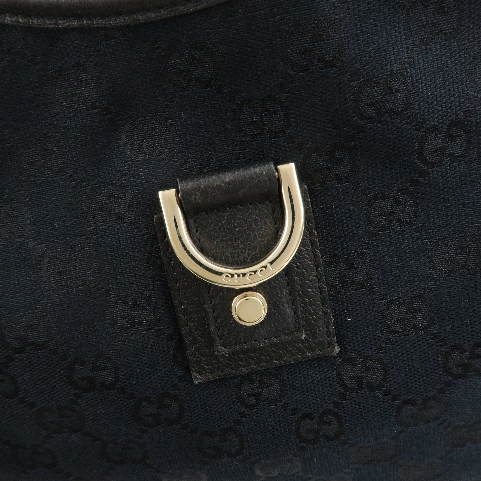 GUCCI Abbey GG Canvas Leather Shoulder Bag Hand Bag Black 130737