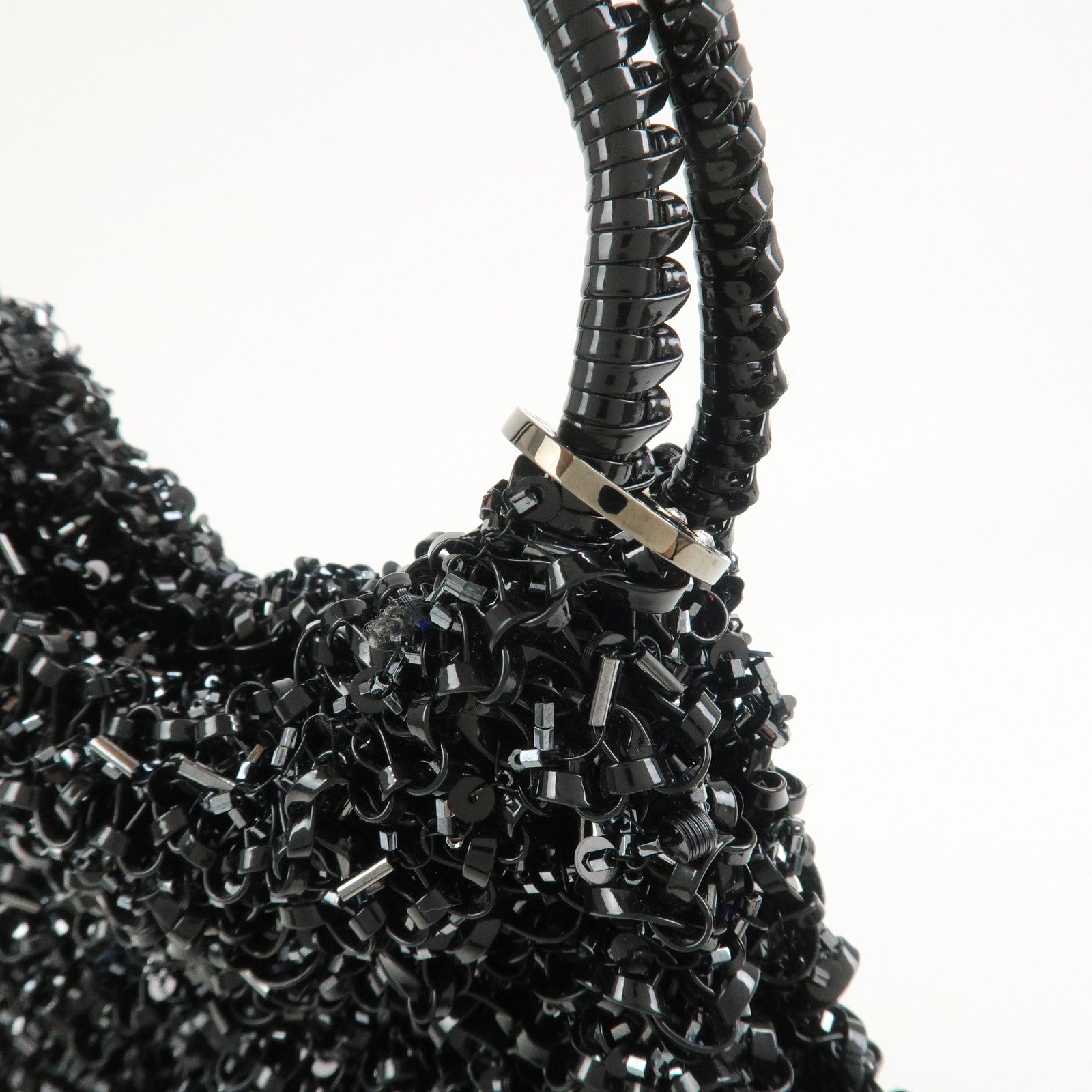 ANTEPRIMA Wire Bag PVC Beads Hand Bag Shoulder Bag Black