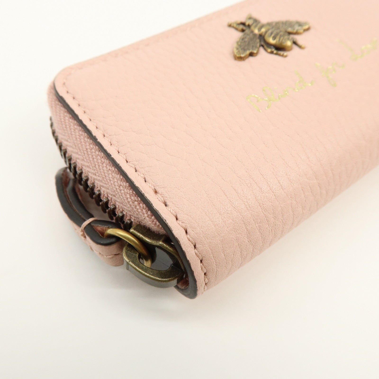 GUCCI Animalier Leather 6 Ring Key Case Key Holder Pink 498096