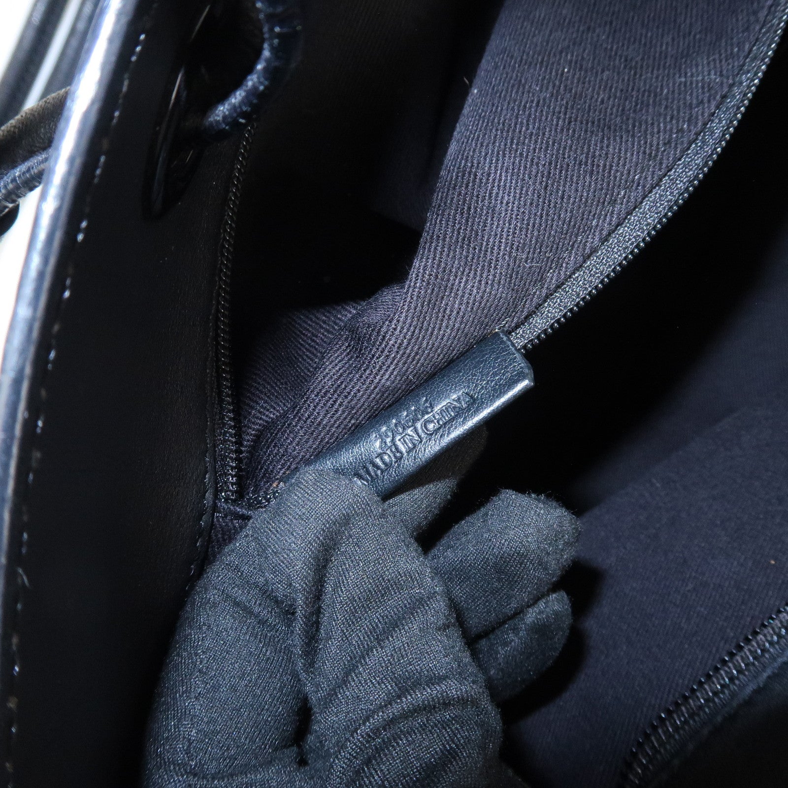 LOEWE Logo Leather Shopper Tote Bag Shoulder Bag Hand Bag Black