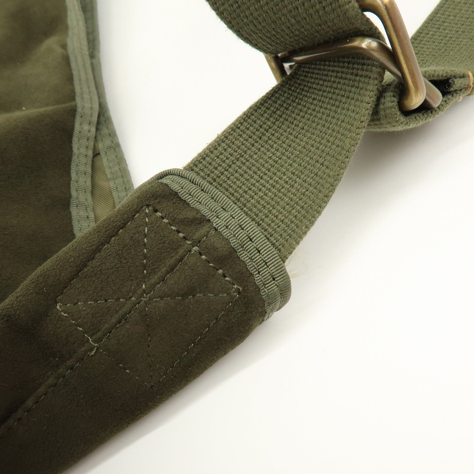 HUNTING WORLD Suede Canvas Shoulder Bag Crossbody Bag Khaki Yellow