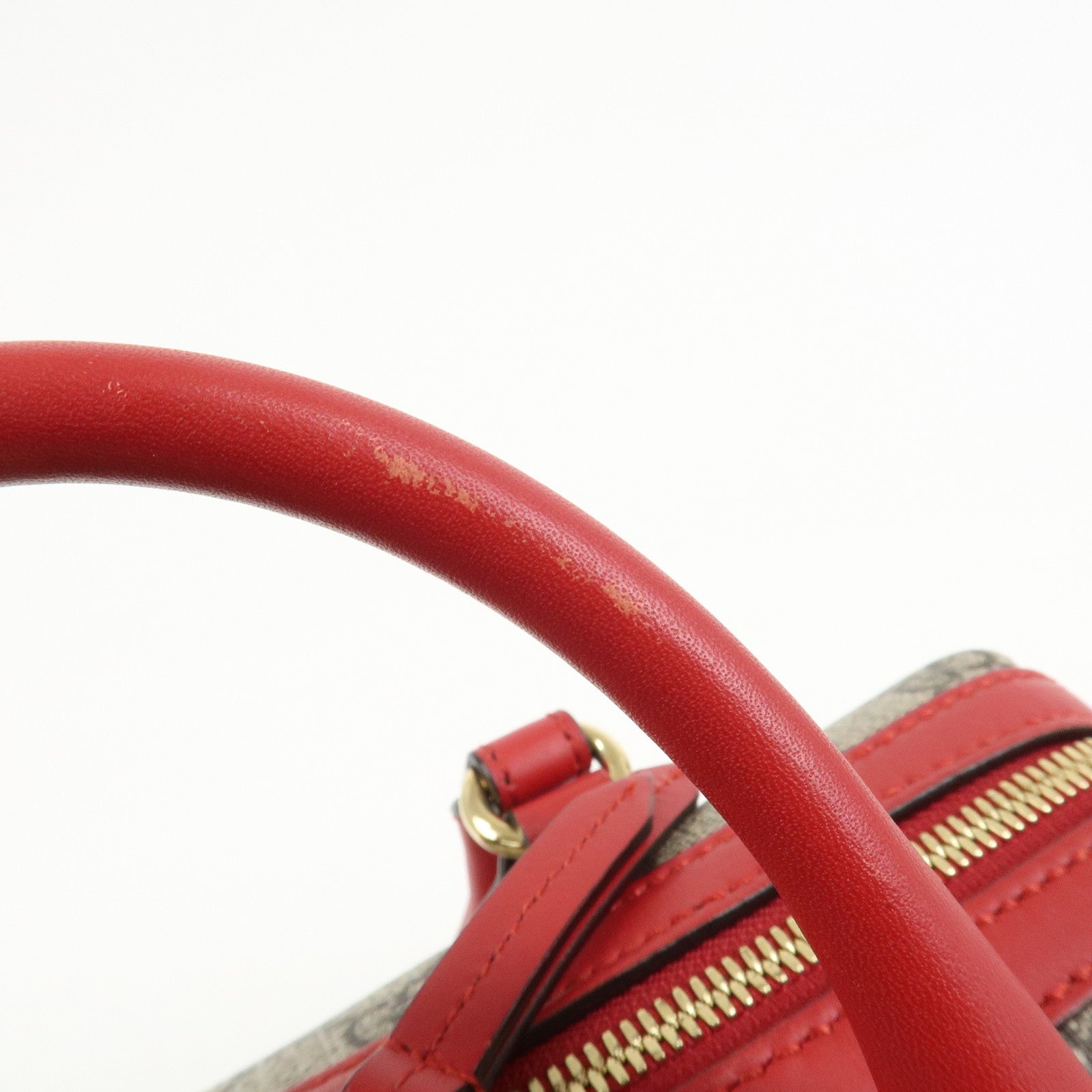 GUCCI GG Supreme Leather 2WAY Bag Shoulder Bag Beige Red 409529