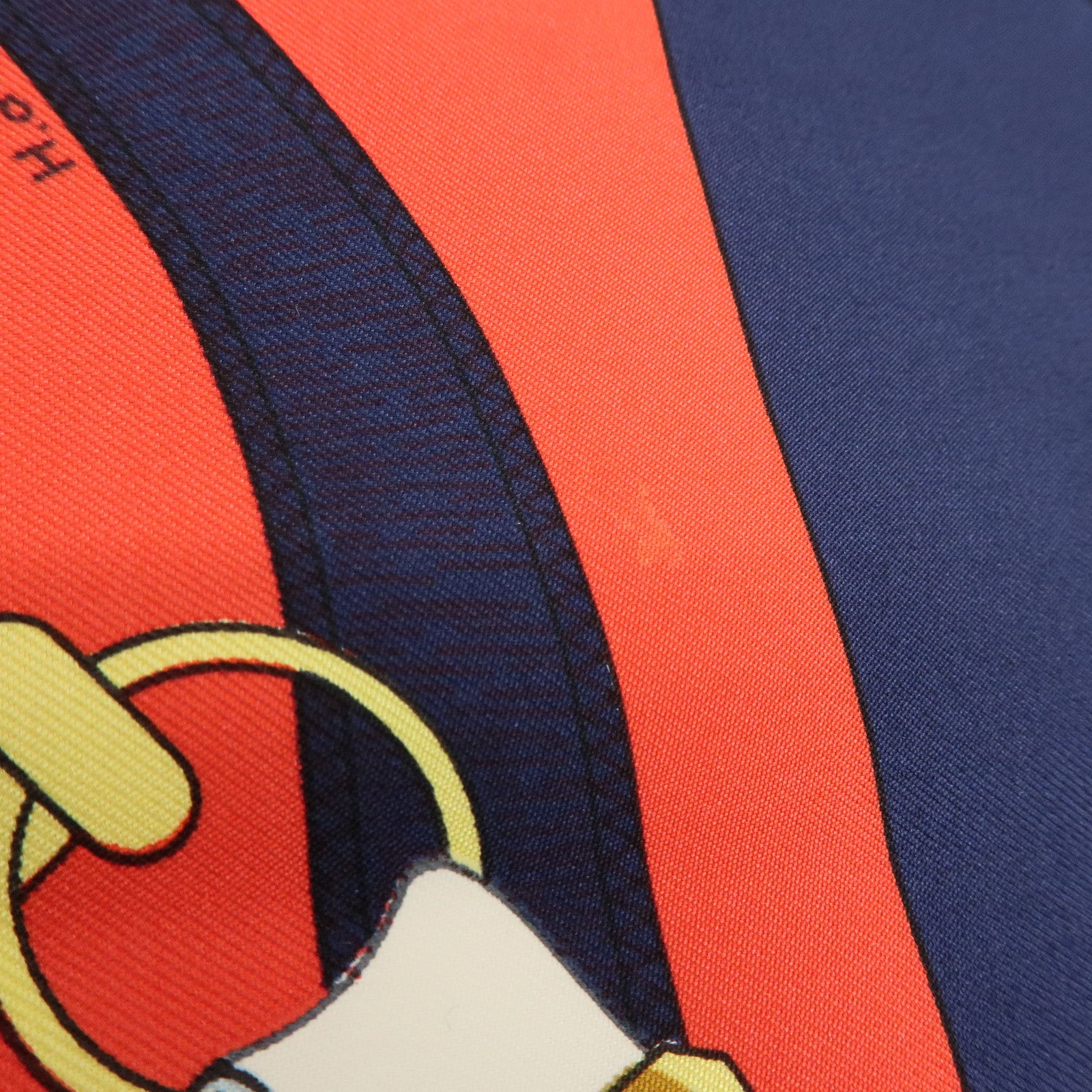 HERMES Carre 90 Silk 100% Eperon d'or Scarf Navy Red