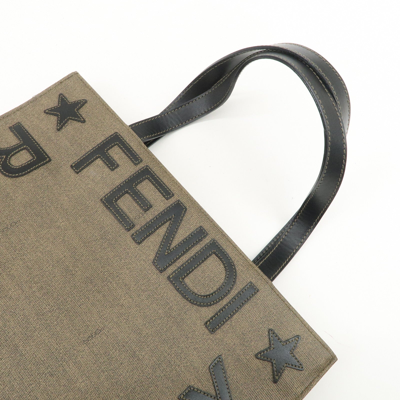 FENDI 1925 ROMA ITALY PVC Leather Tote Bag Brown Black 45426000