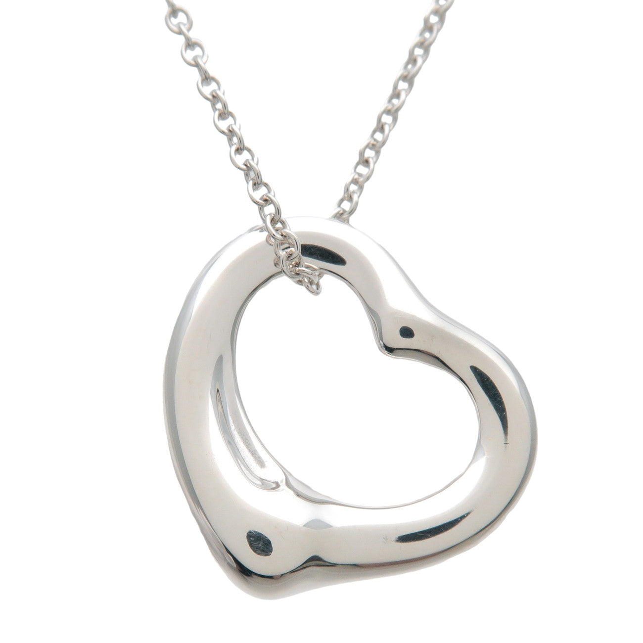 Tiffany & Co Open Heart Necklace 16mm SV925 Silver