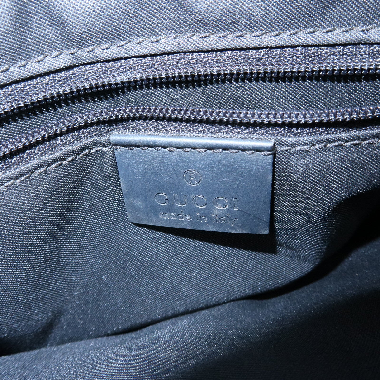 GUCCI Bamboo GG Nylon 2Way Tote Bag Black 002.1016