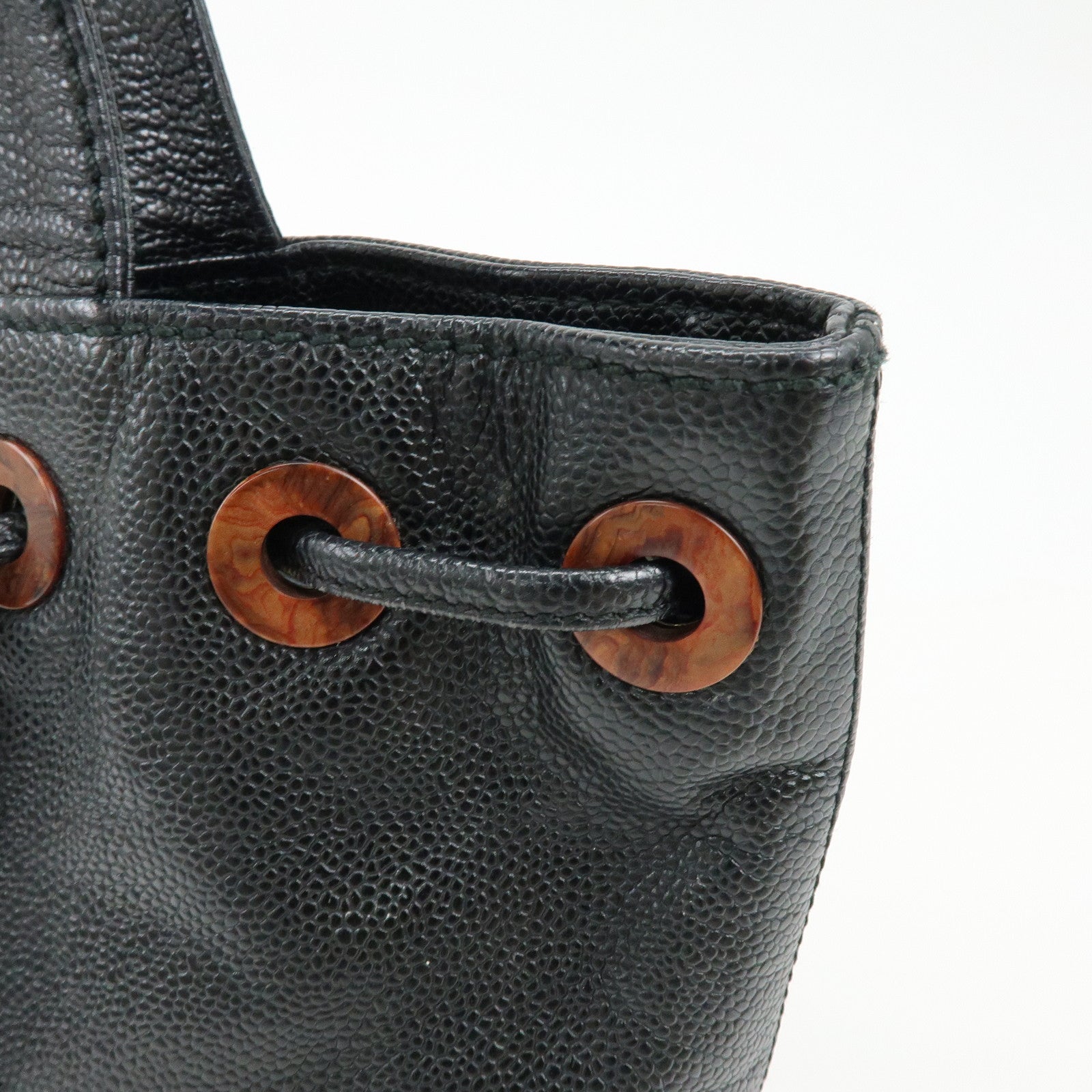 CHANEL COCO Mark Caviarskin Tote Bag Shoulder Bag Black
