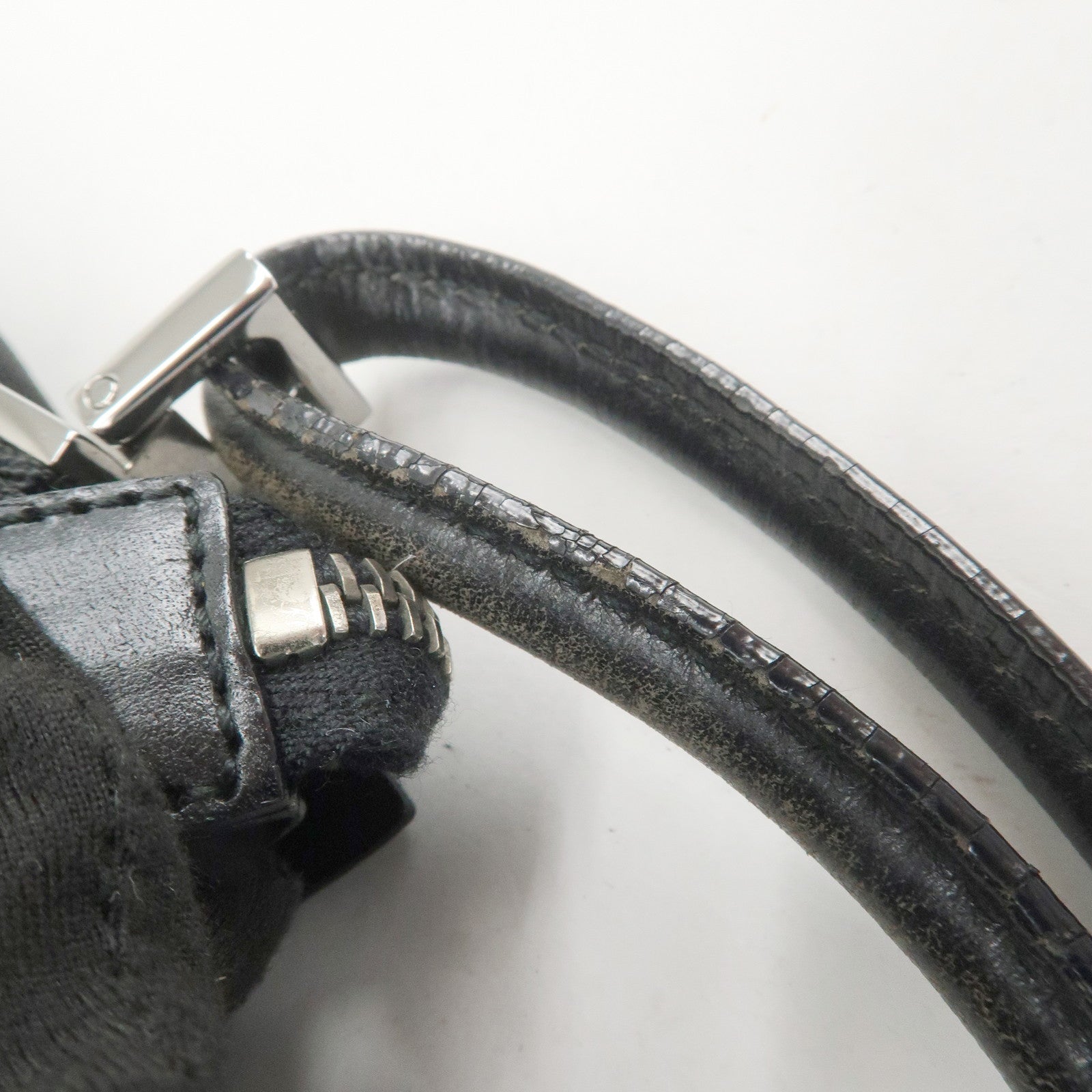 GUCCI Nylon Leather Shoulder Bag Hand Bag Black 001 ・3766