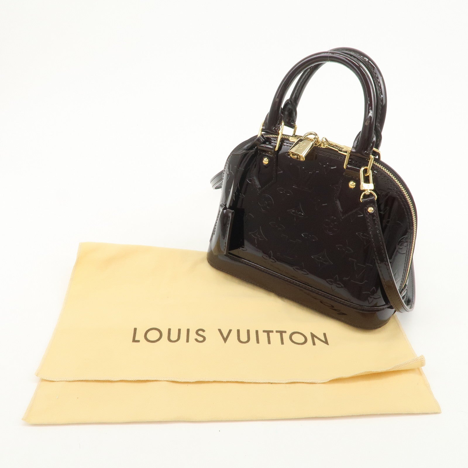 Louis Vuitton Monogram Vernis Alma BB 2Way Bag Amarante M91678