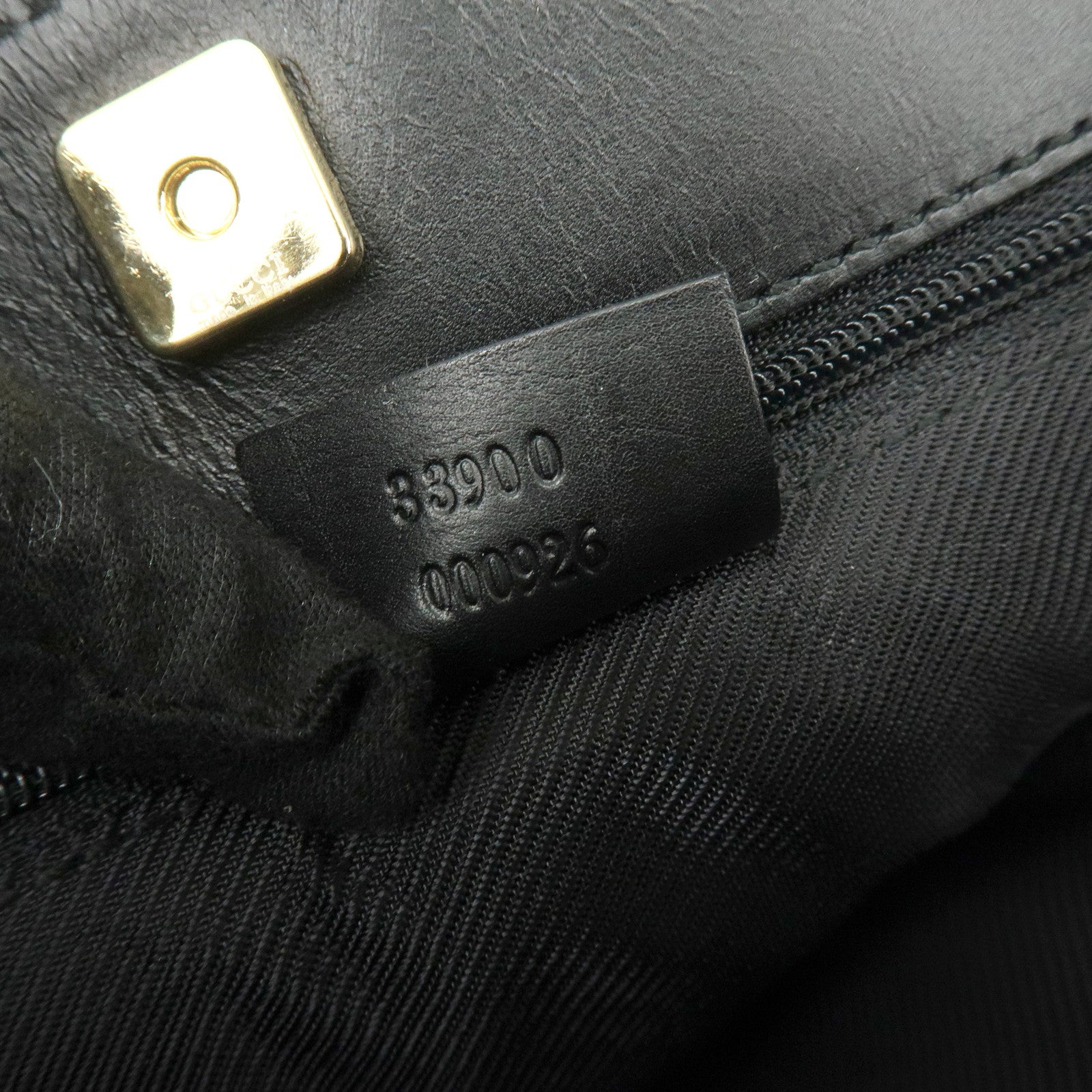 GUCCI GG Canvas Leather Shoulder Bag Hand Bag Black 33900