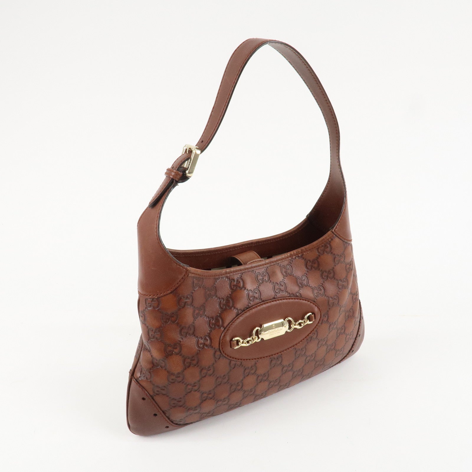 GUCCI Guccissima Leather Shoulder Bag Hand Bag Brown 145778 Used