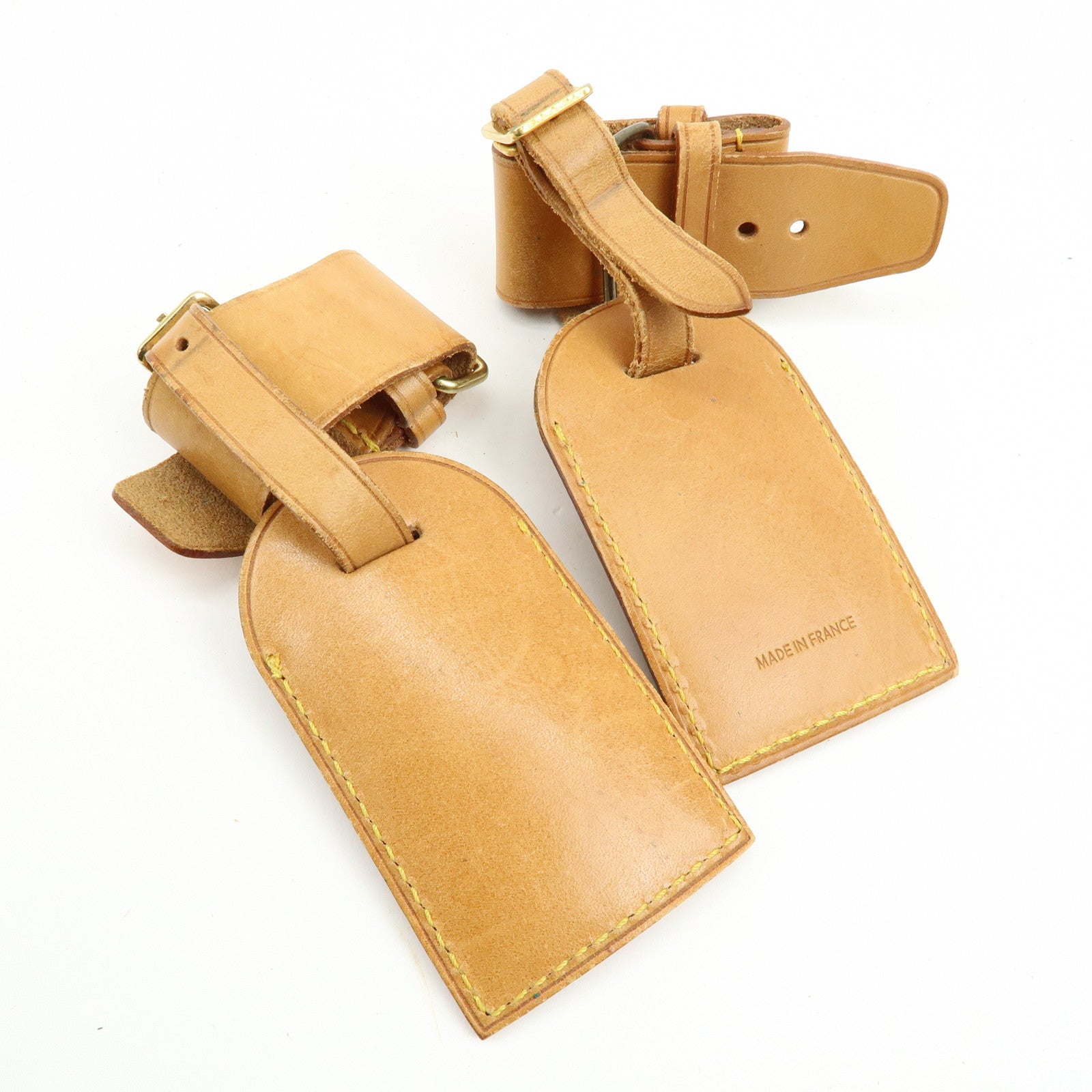 Louis Vuitton Set of 10 Leather Name Tag & Poignet Natural