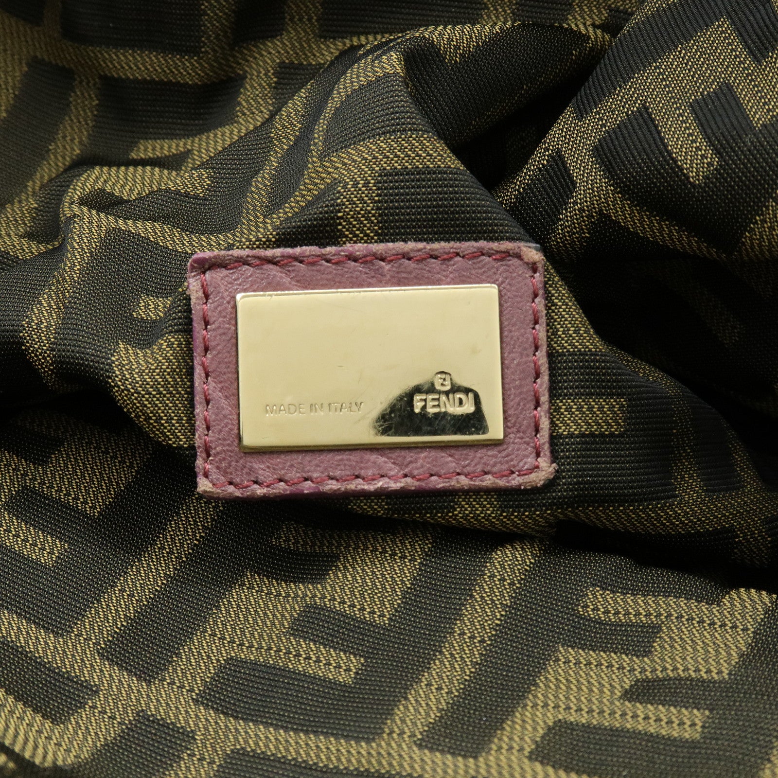 FENDI Leather Spy Bag Hand Bag Shoulder Bag Purple 8BR511