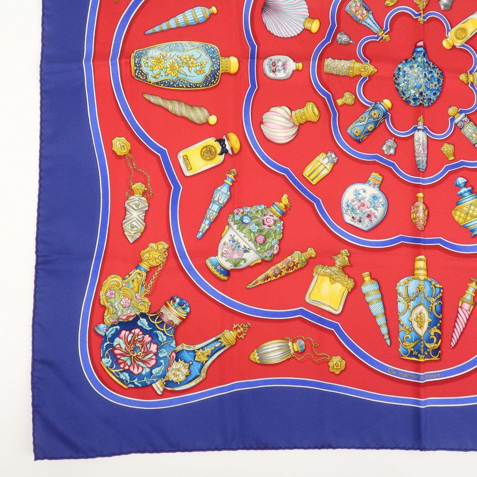 HERMES Carre 90 Silk 100% Scarf Pourvu qu'on ait l'ivresse Navy Red