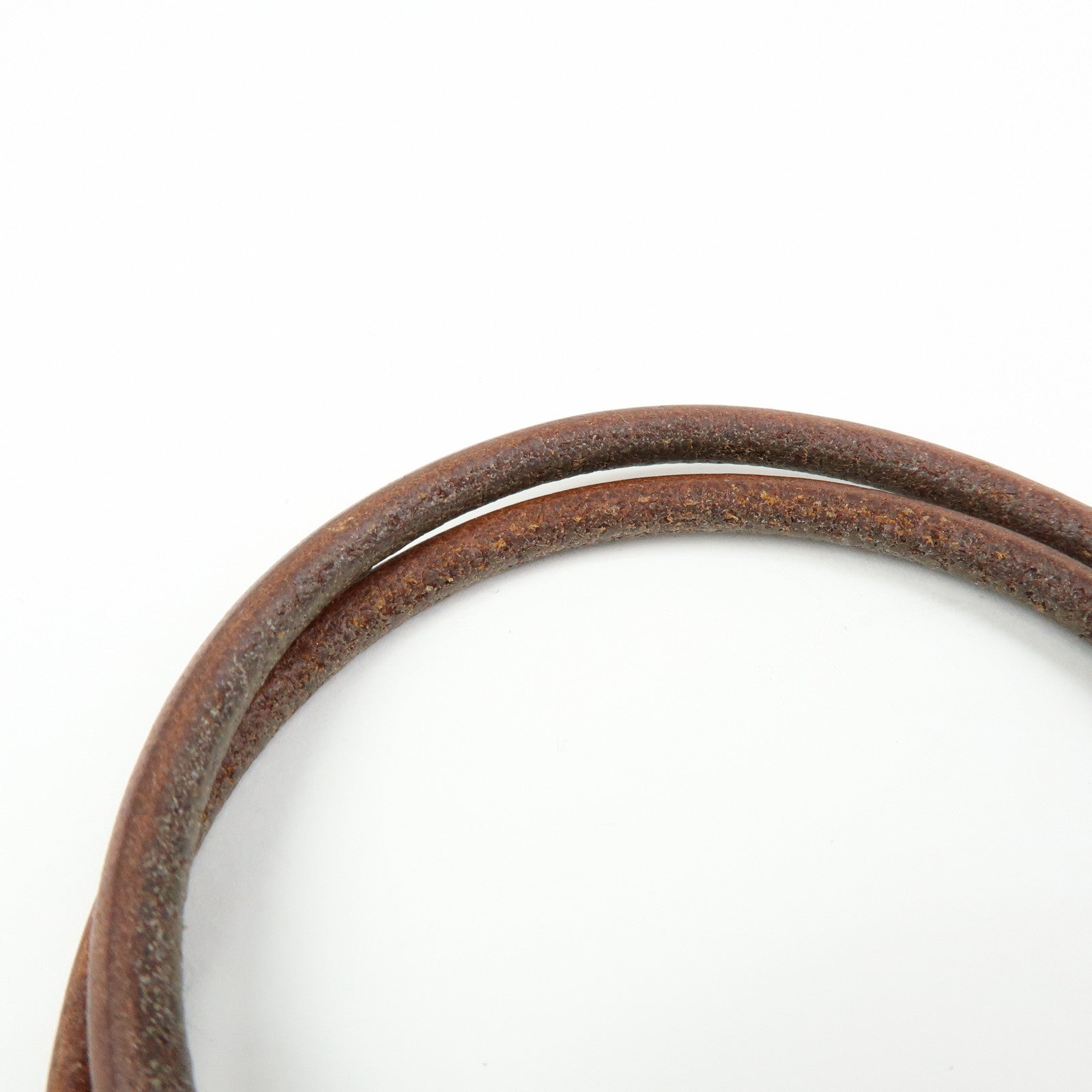 HERMES Jumbo Choker Leather Metal Bracelet Brown Gold