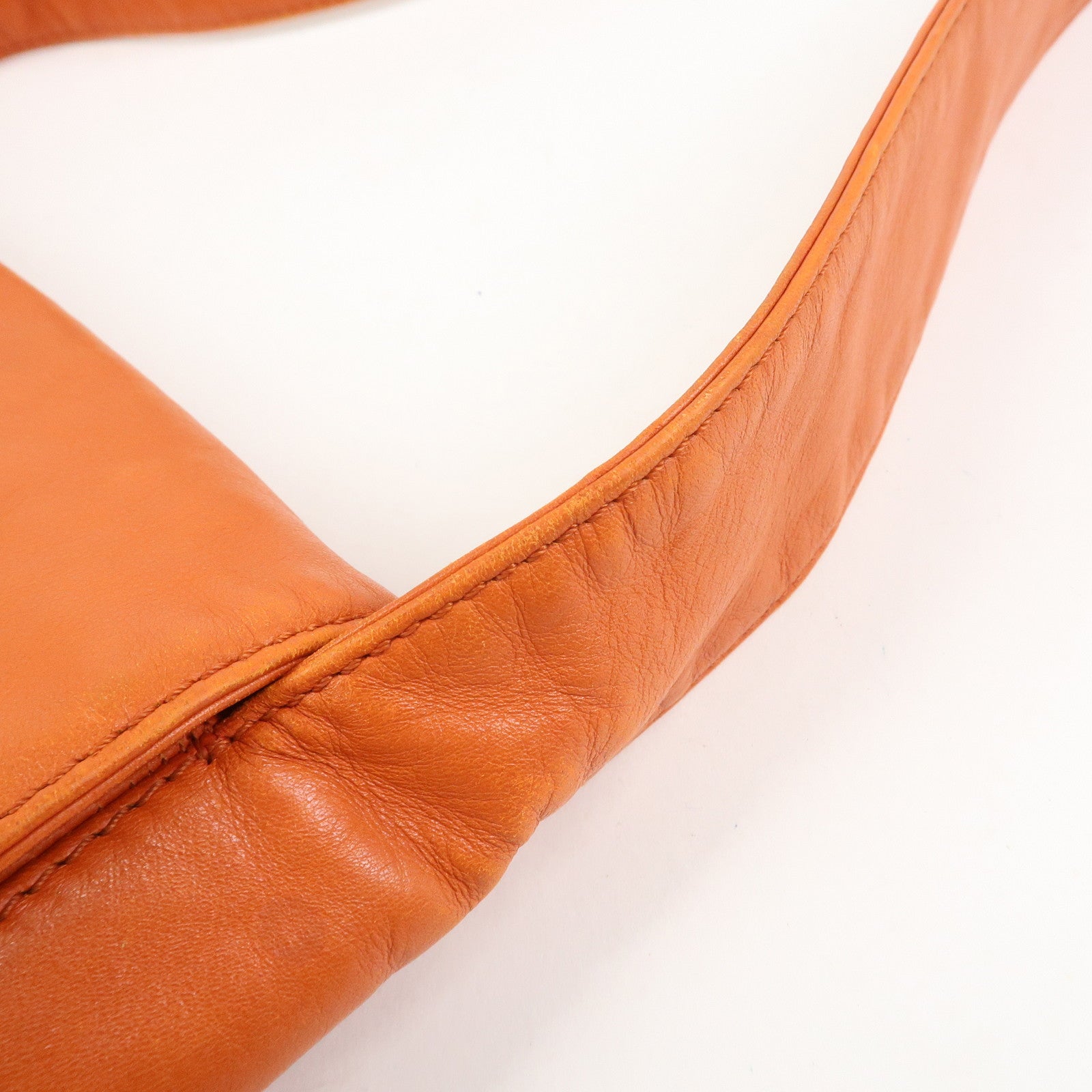 CHANEL COCO Mark Lamb Skin Shoulder Bag Orange