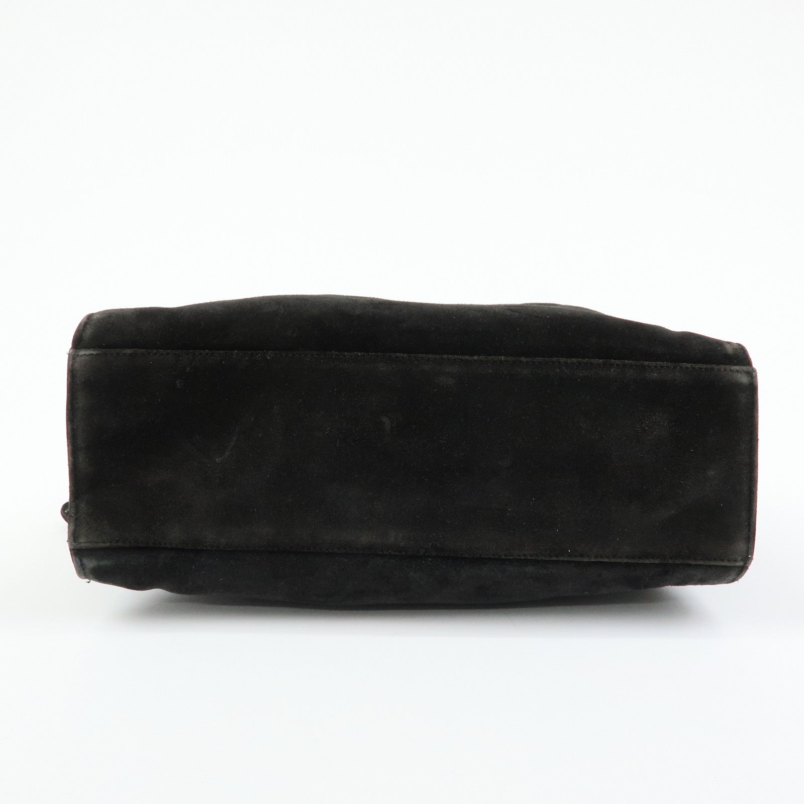 CHANEL COCO Mark Suede Chan Shoulder Bag Black