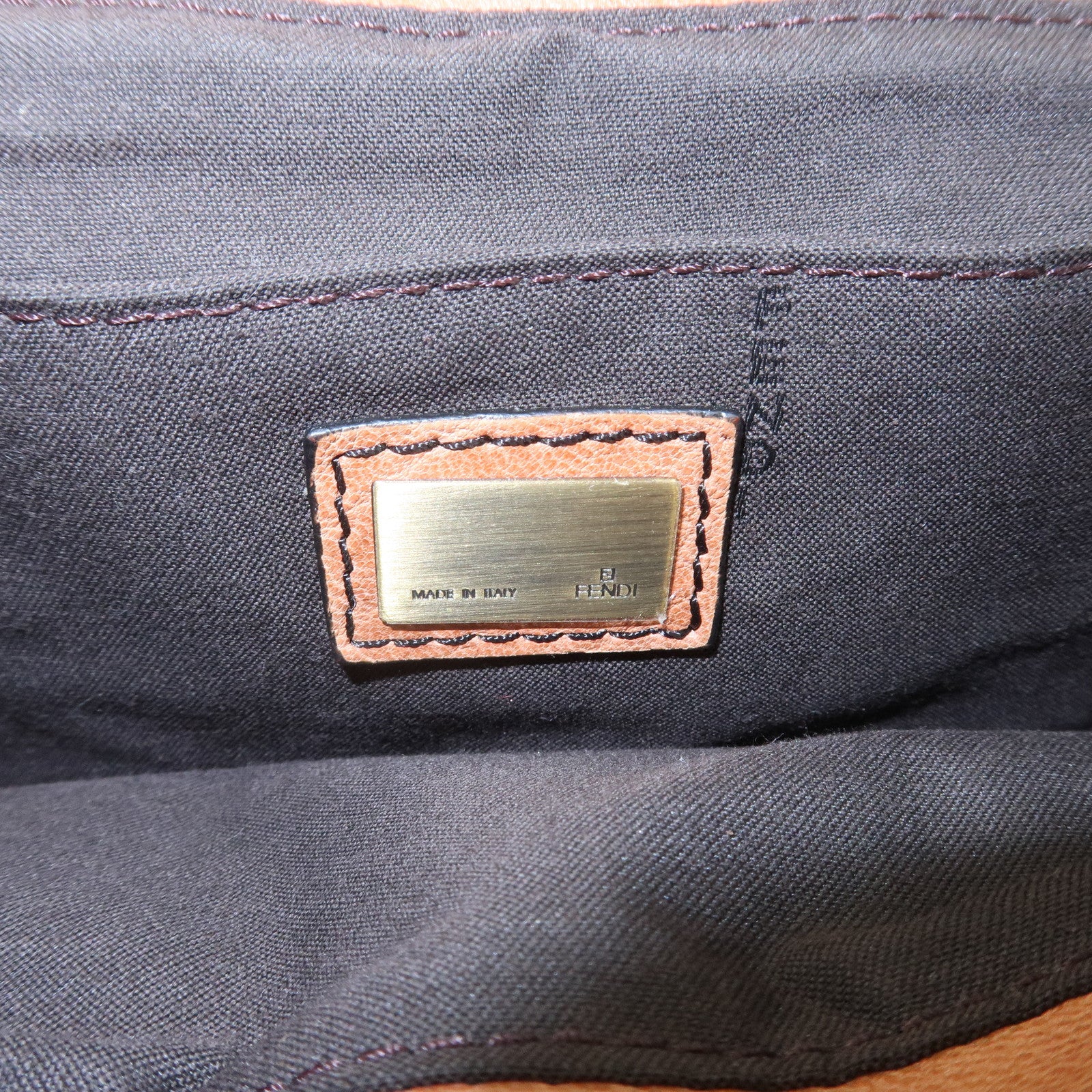 FENDI Patent Leather Shoulder Bag Hand Bag Brown Black 8BN165