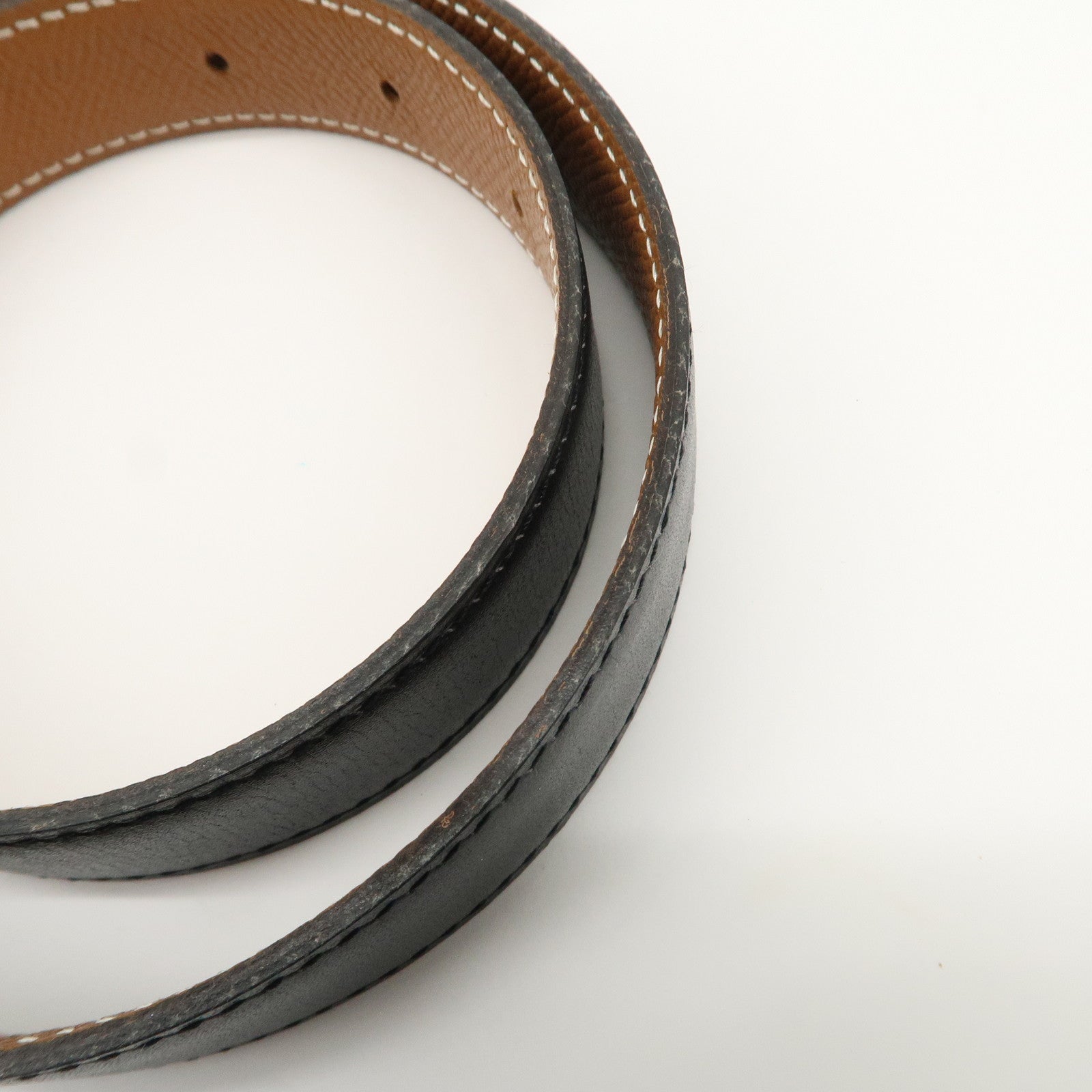 HERMES H Buckle Reversible Constance Belt 65 □D Stamped Black