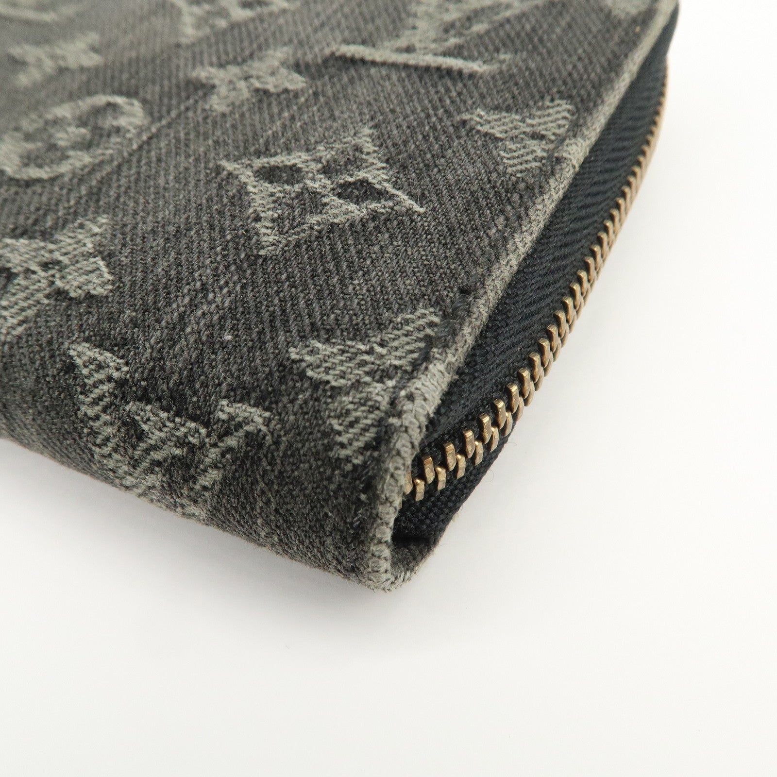 Louis Vuitton Monogram Denim Zippy Wallet Noir Black M95614