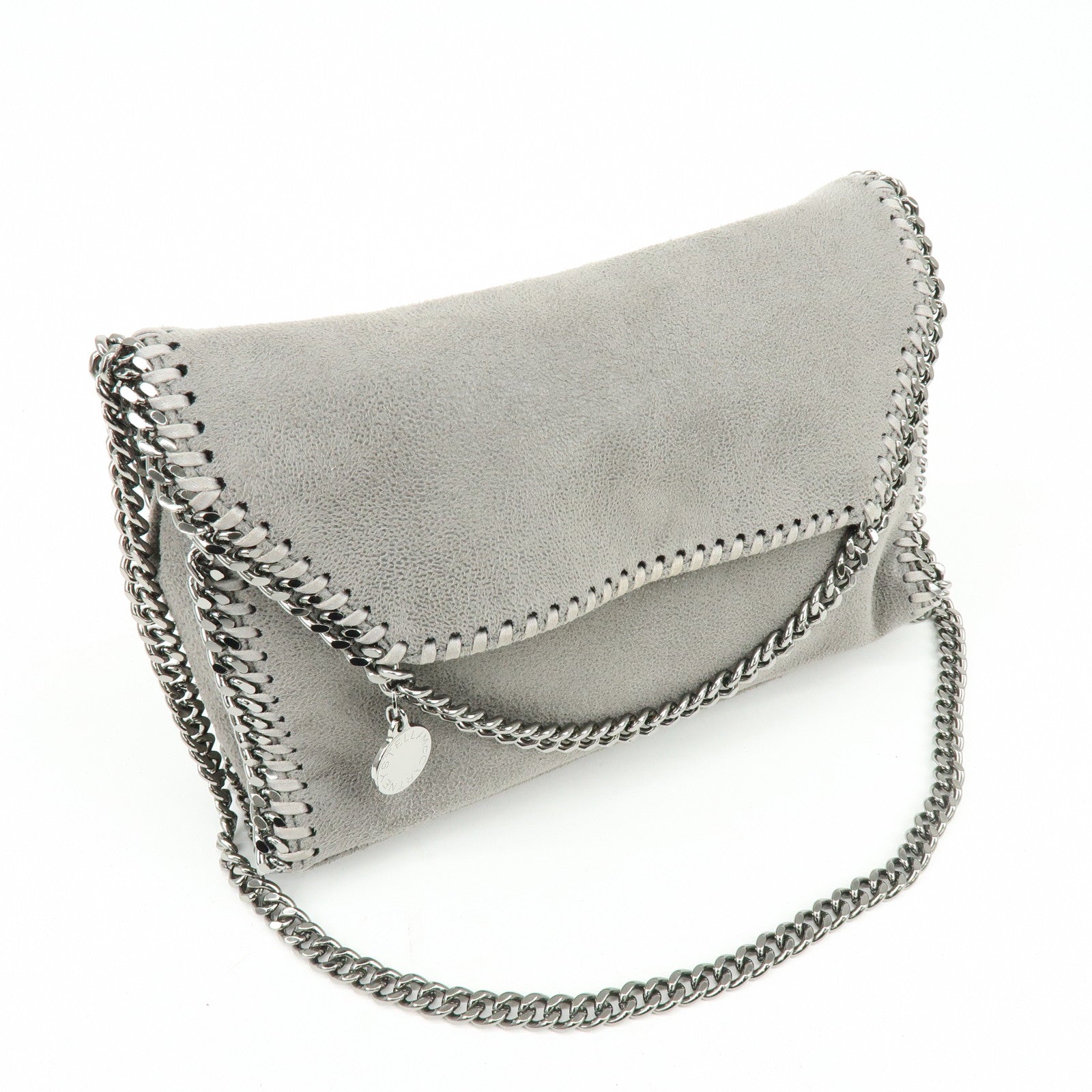 STELLA MCCARTNEY Falabella Faux Leather Shoulder Bag Gray 364519