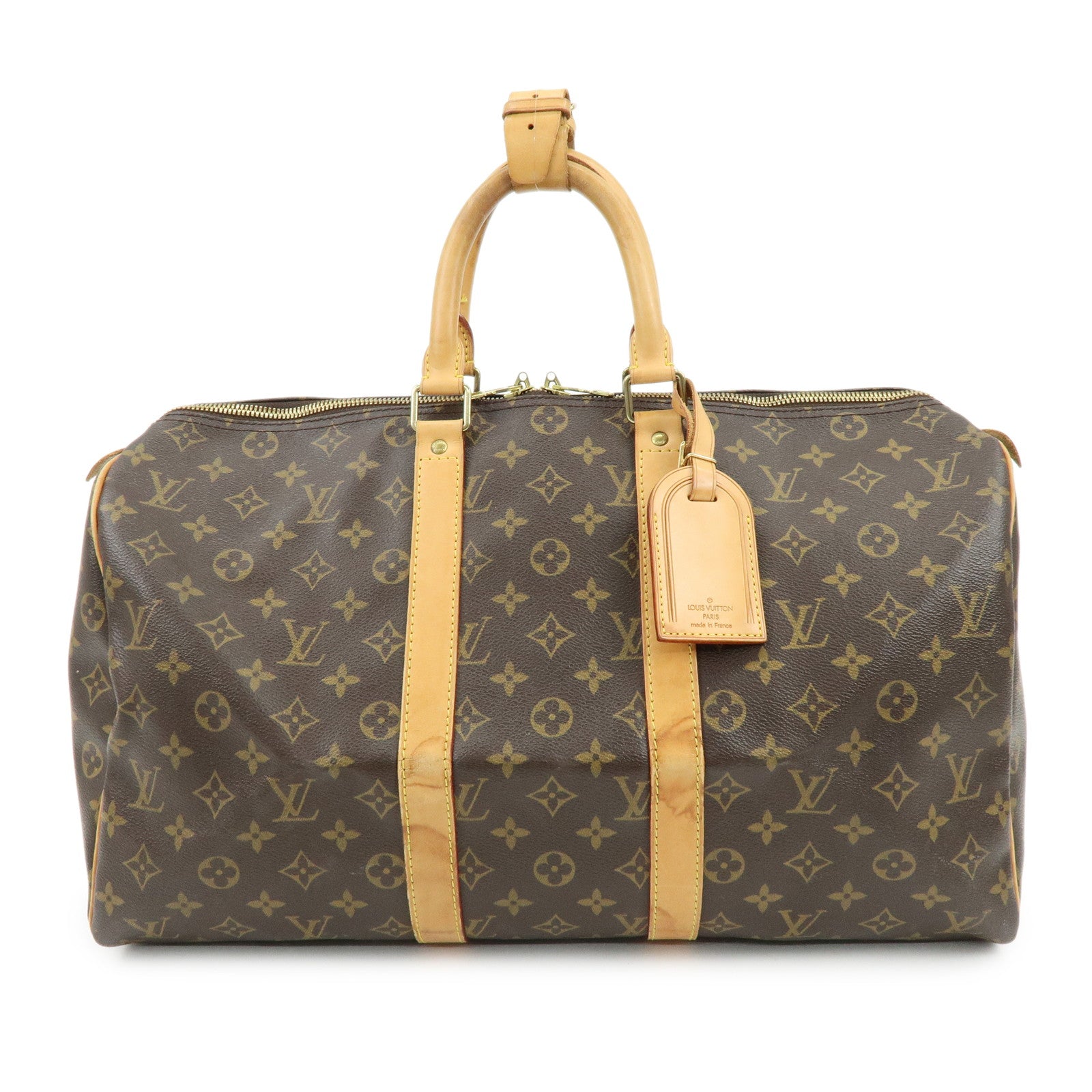 Louis Vuitton Monogram Keep All 45 Boston Bag Brown M41428