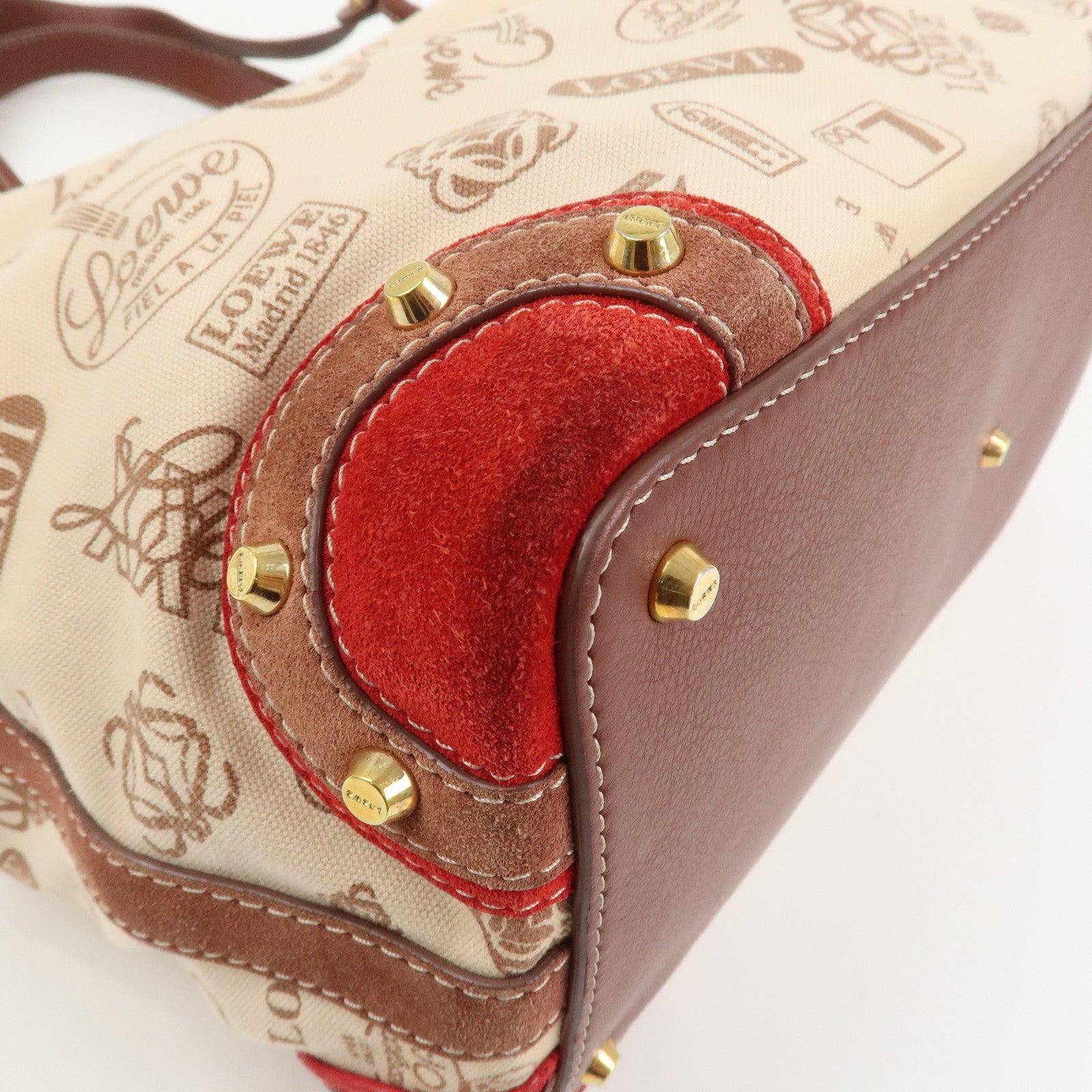 LOEWE Anagram Canvas Suede Leather Tote Bag 160th Anniversary