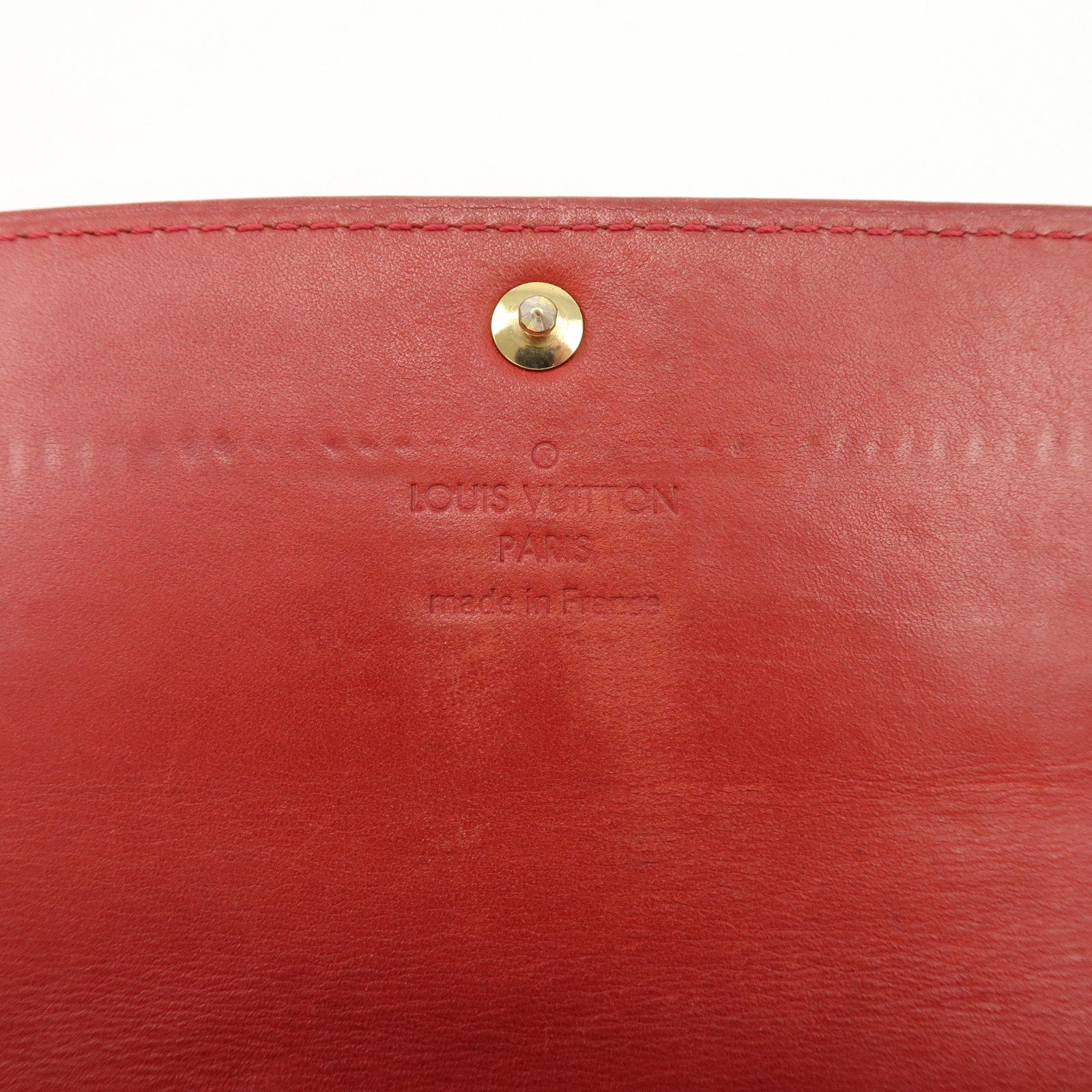 Louis Vuitton Monogram Vernis Set of 2 Long Wallet Red Pink Used