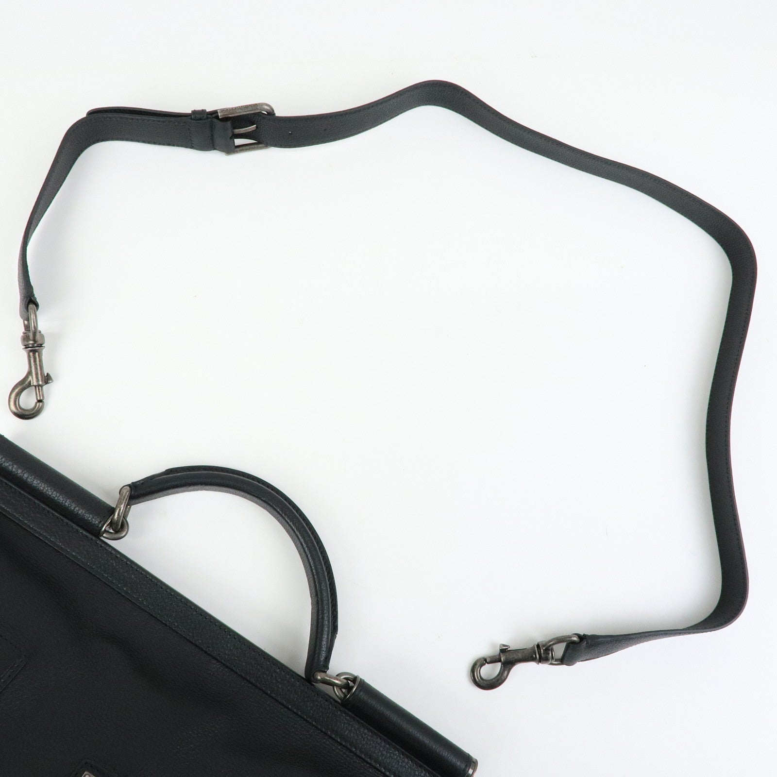 Dolce & Gabbana Leather 2Way Bag Hand Bag Shoulder Bag Black