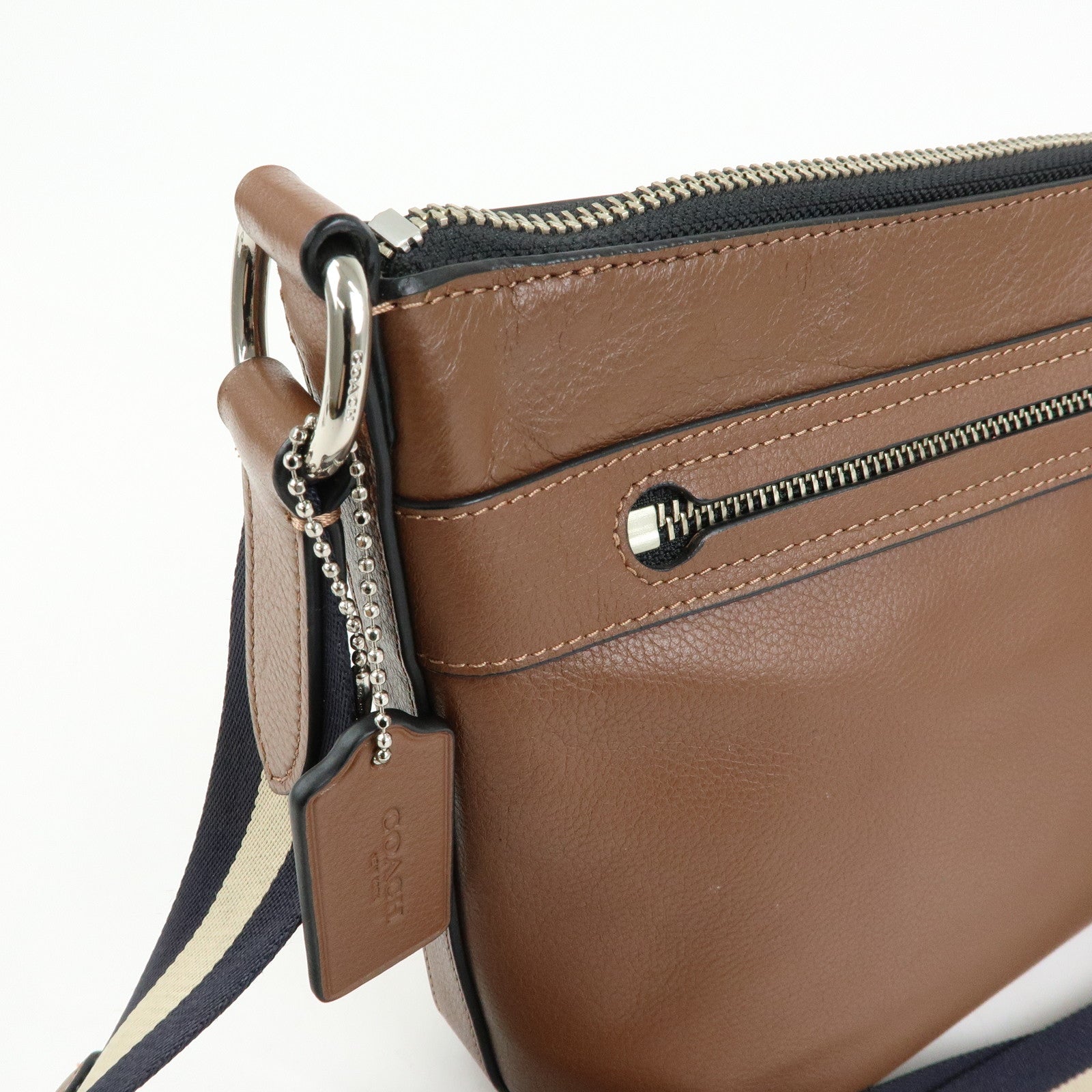 COACH Leather Charles Flight Bag Shoulder Bag Crossbody Bag Brown
