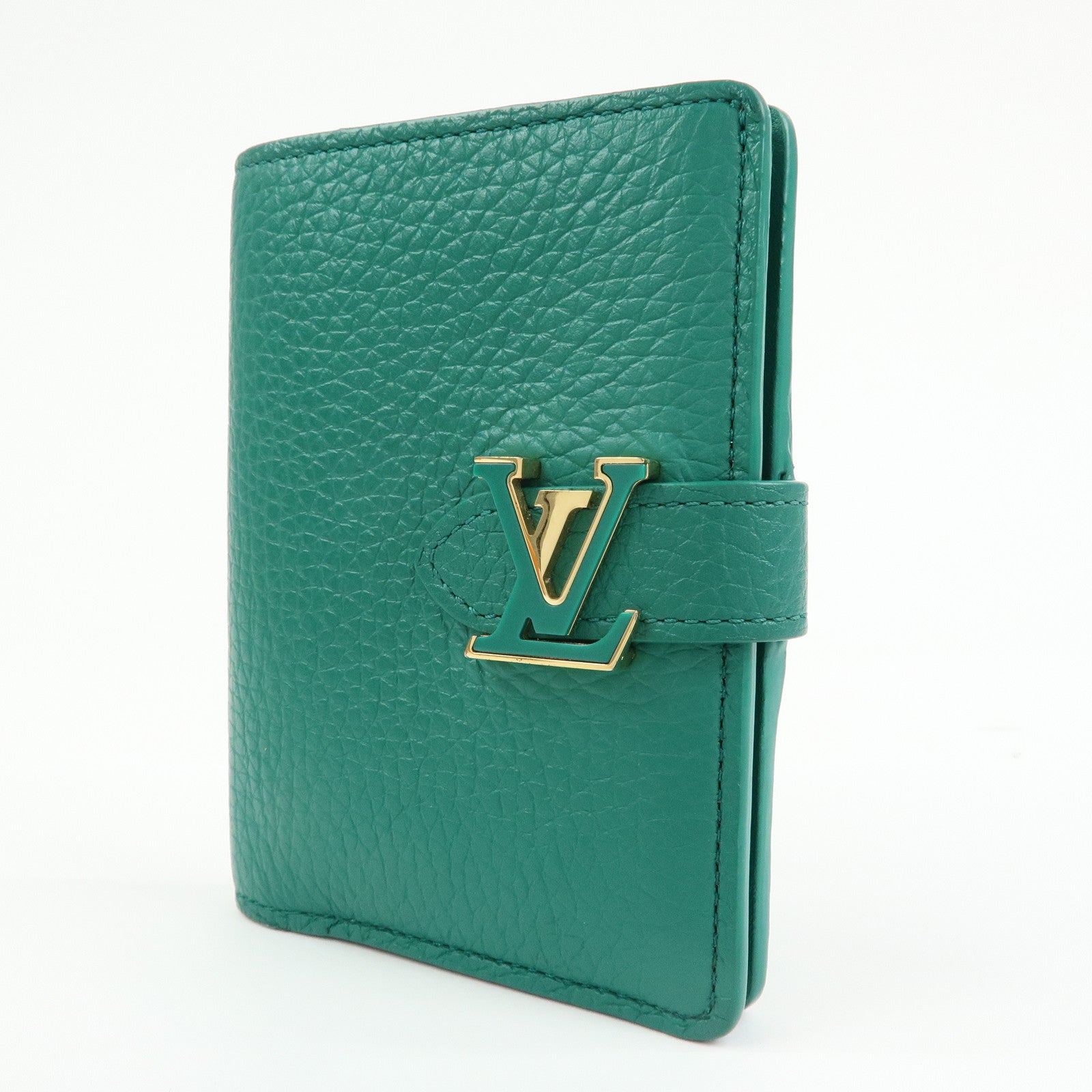 Louis Vuitton Taurillon Leather Vertical Compact Wallet M82438