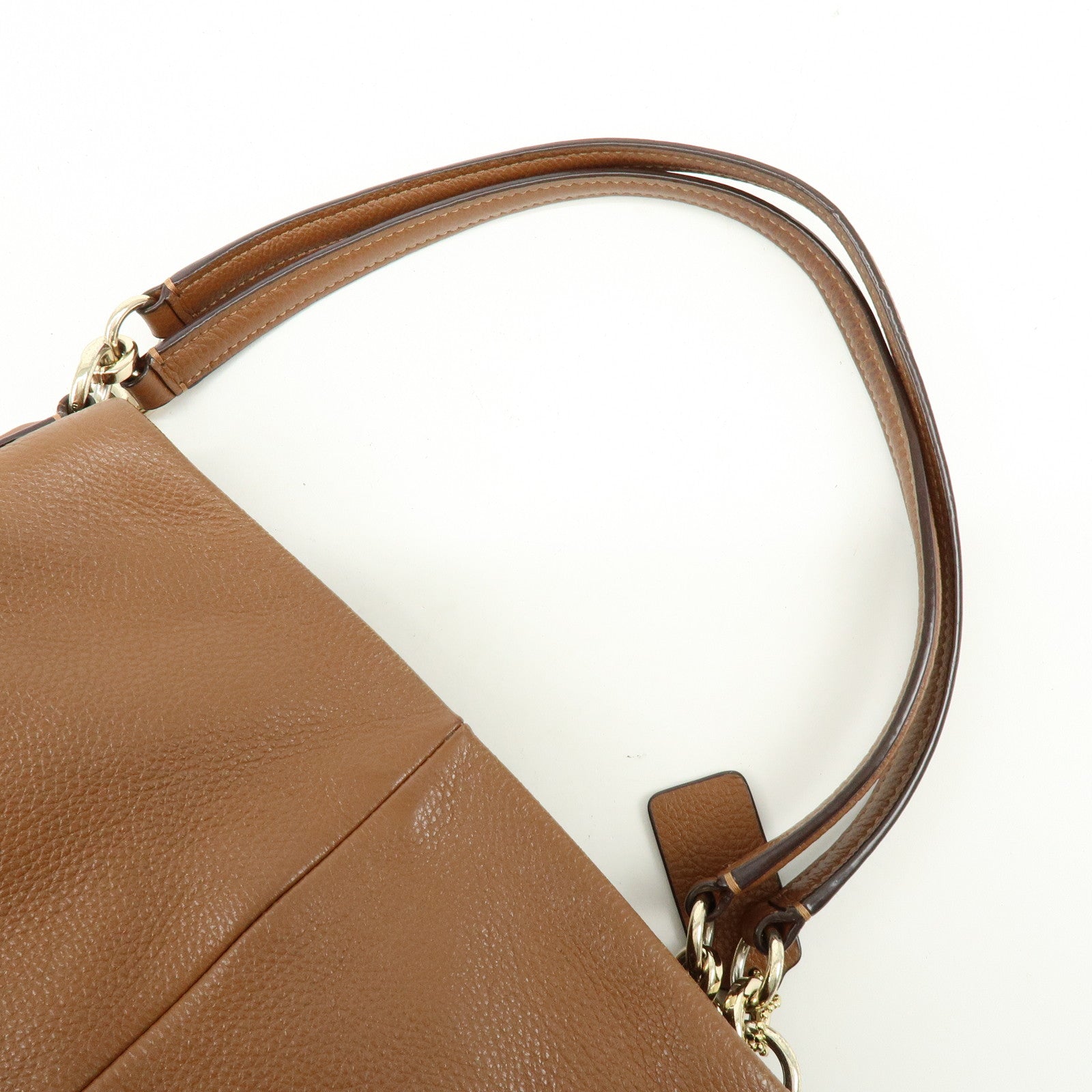 COACH Leather Shoulder Bag Hand Bag Brown