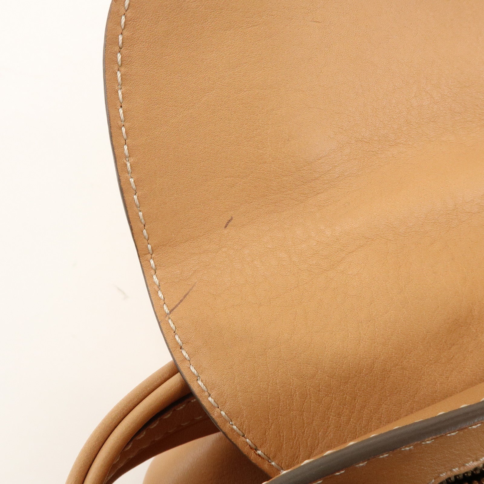 TOD'S Leather Hand Bag Shoulder Bag Circle Lock Light Brown