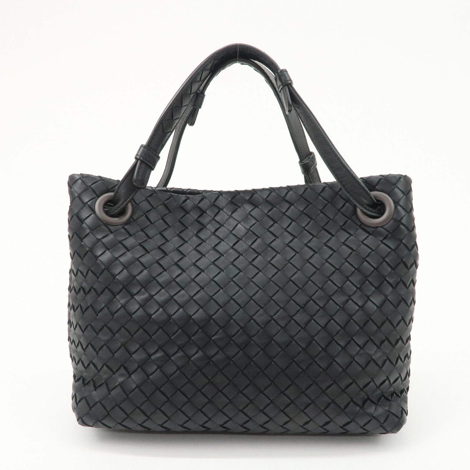 BOTTEGA VENETA Intrecciato Leather Garda Bag Hand Bag Black 405071