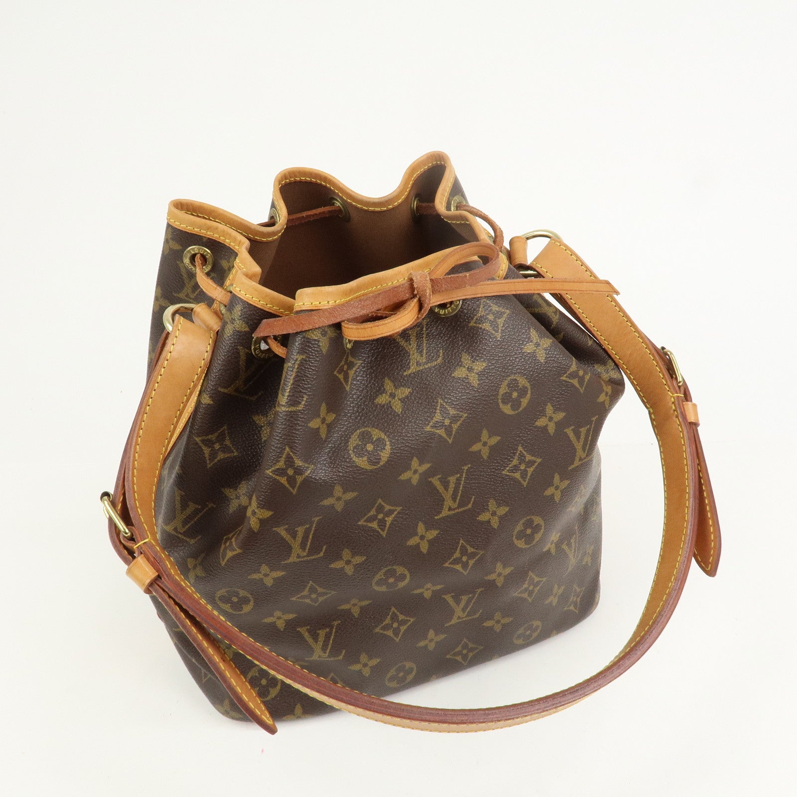 Louis Vuitton Monogram Petit Noe Shoulder Bag Brown M42226