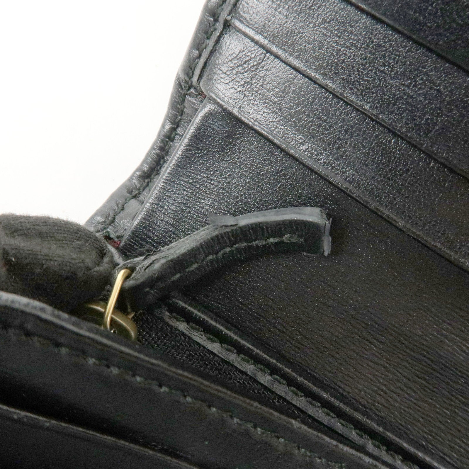 GUCCI Sherry GG Marmont Leather Bi-Fold Wallet Black 536453 Used