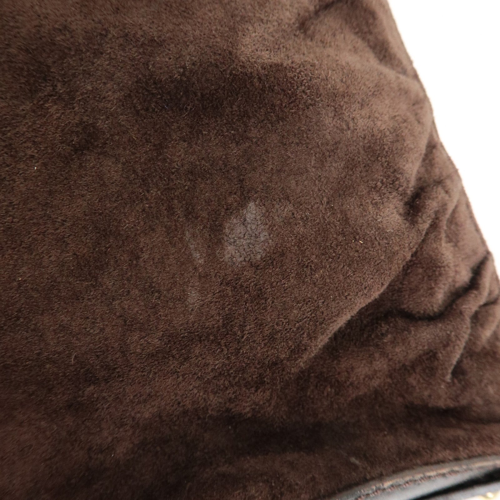 FENDI Suede Leather Shoulder Bag Hand Bag Brown 8BR343