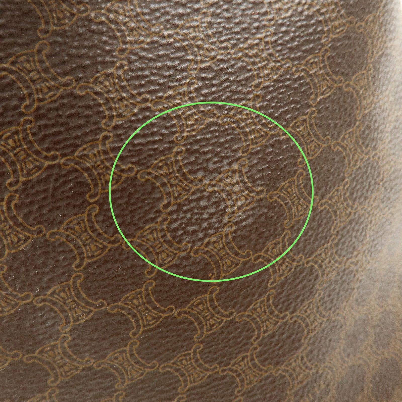 CELINE Macadam PVC Leather Tote Bag Hand Bag Shoulder Bag Brown