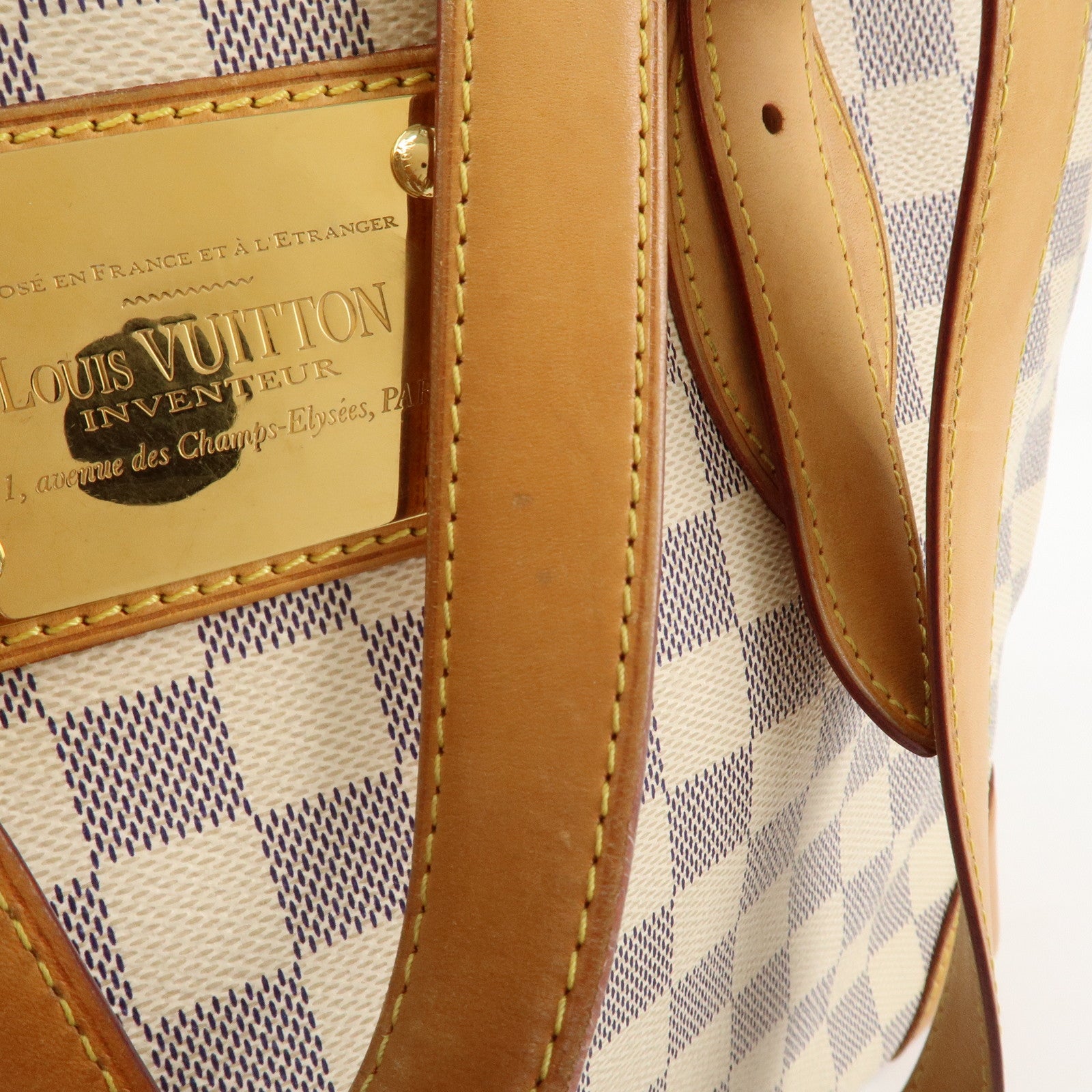Louis Vuitton Damier Azur Hampstead MM Canvas Hand Bag N51206