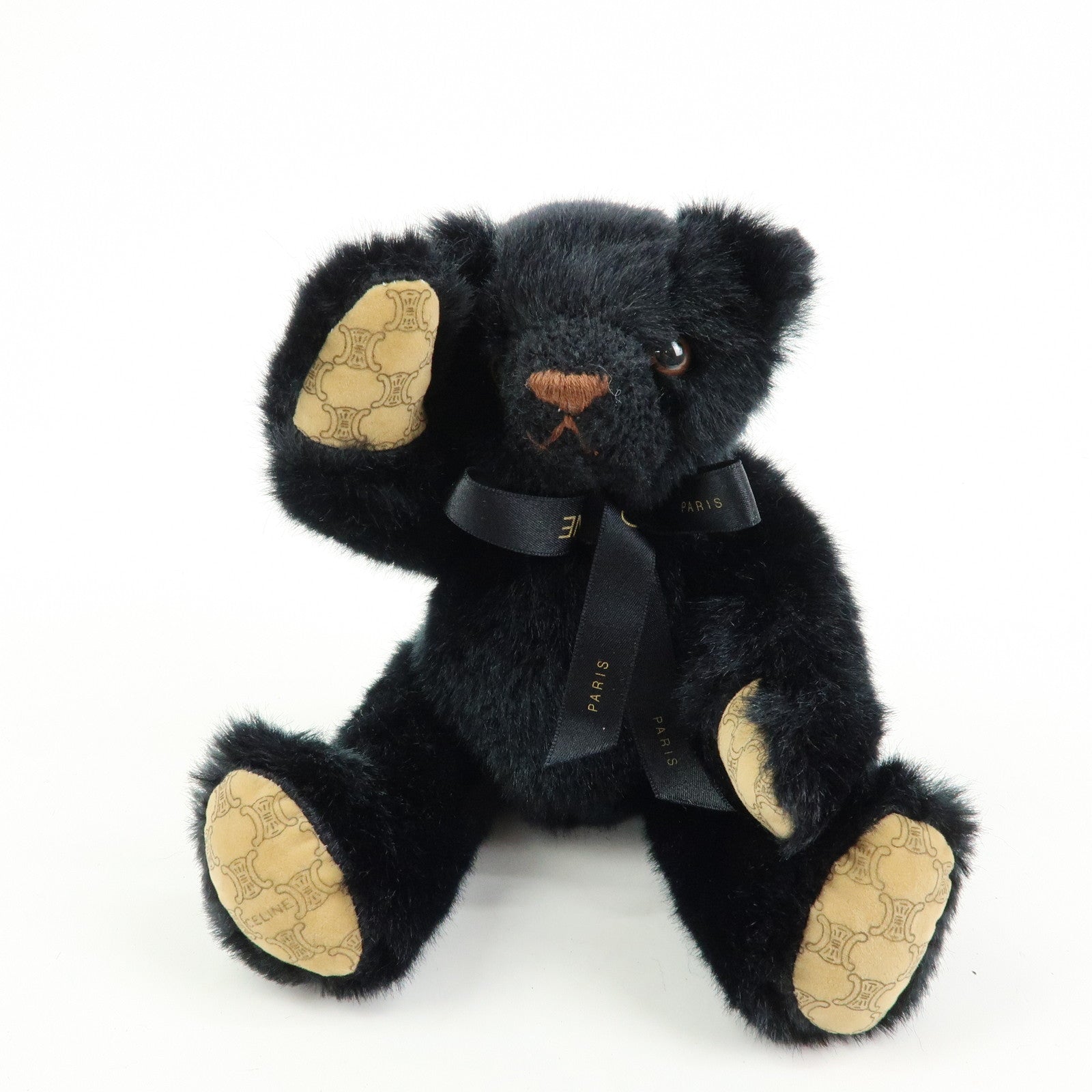 CELINE Macadam Teddy Bear Polyester Stuffed Animal Black