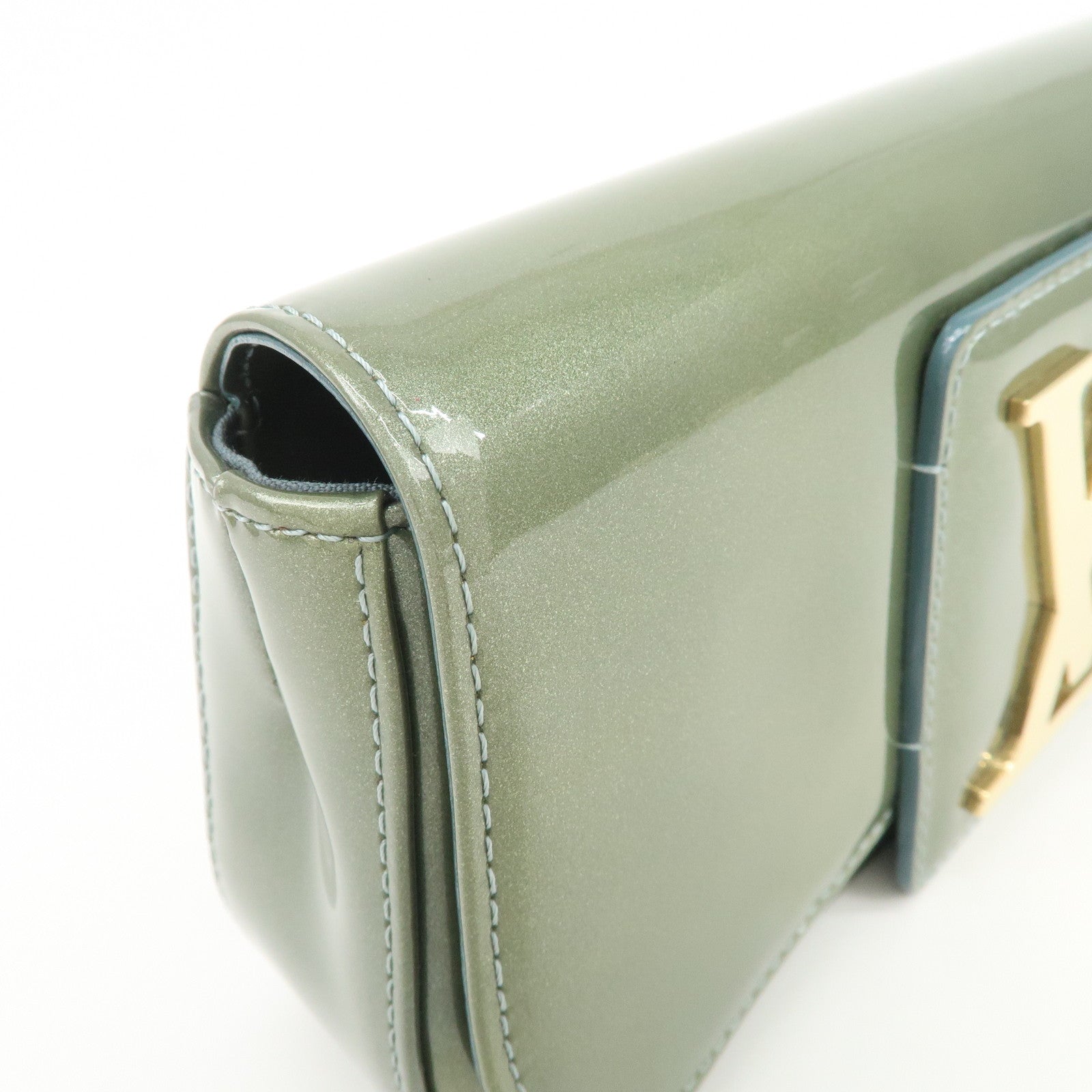 Louis Vuitton Vernis Leather Pochette Sobe Clutch Bag Blue