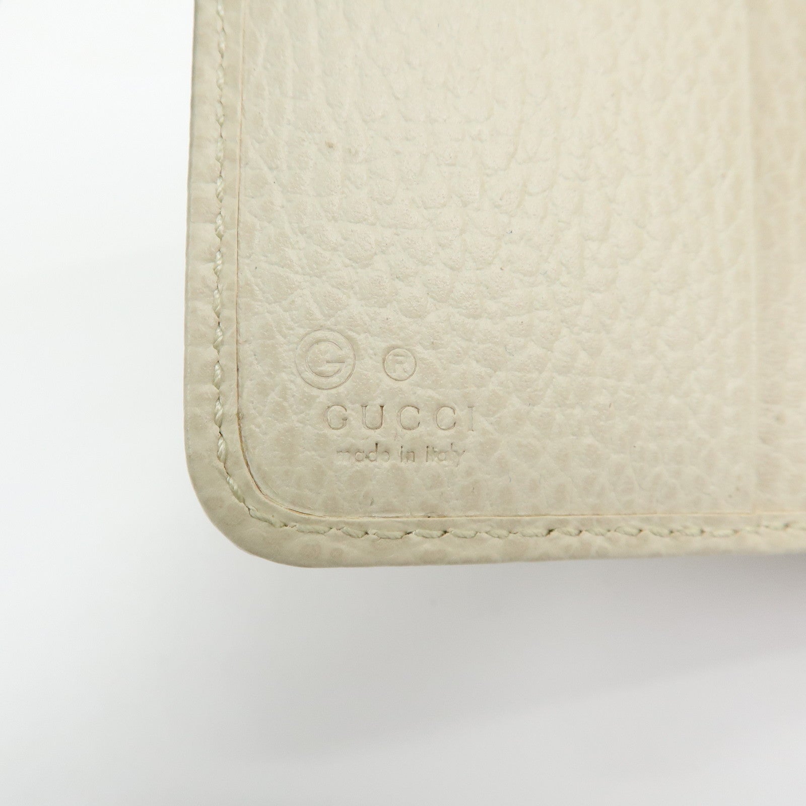 GUCCI GG Canvas Leather Bi-fold Compact Wallet Beige 346056