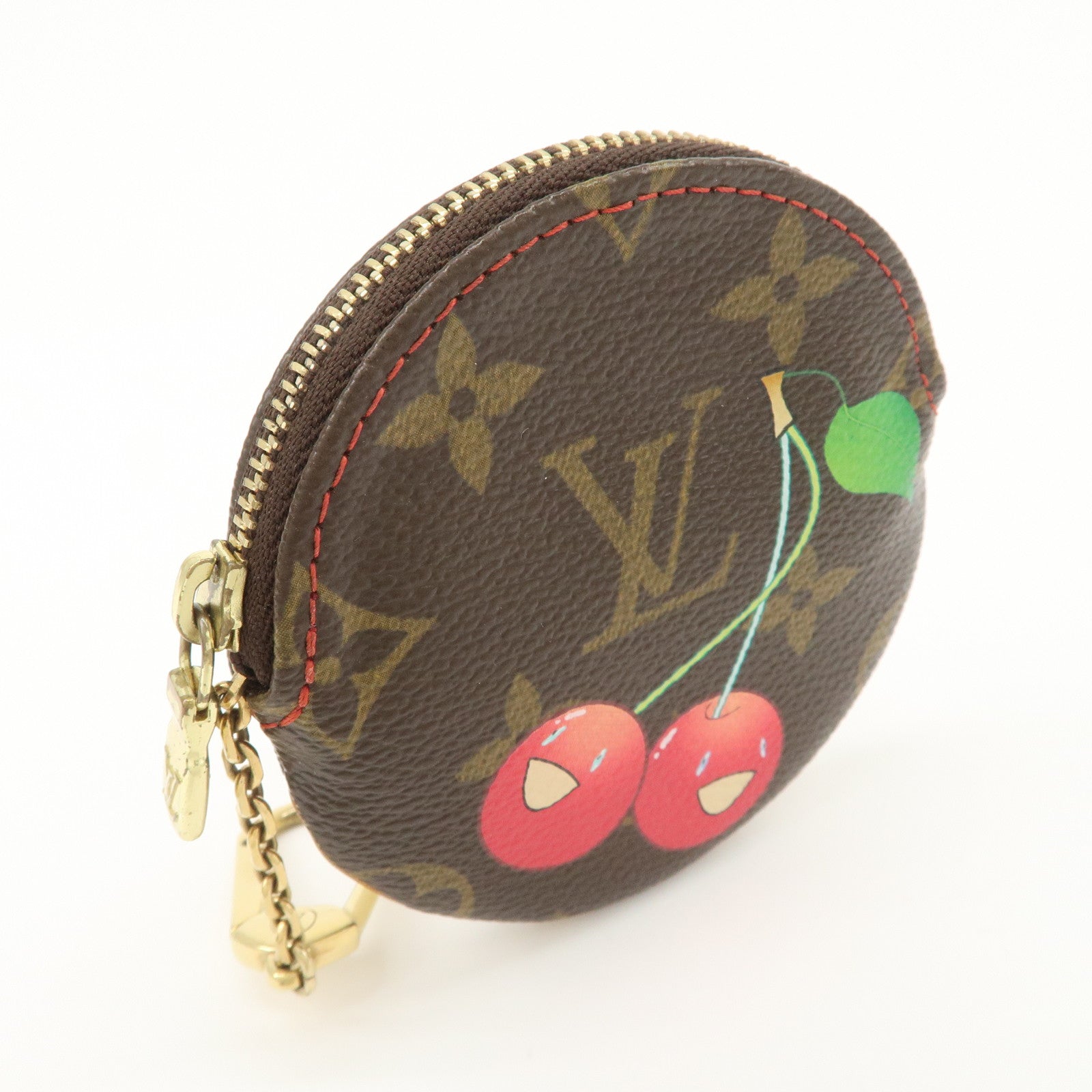 Louis Vuitton Monogram Cherry Porte Monnaie Rond Coin Case M95043