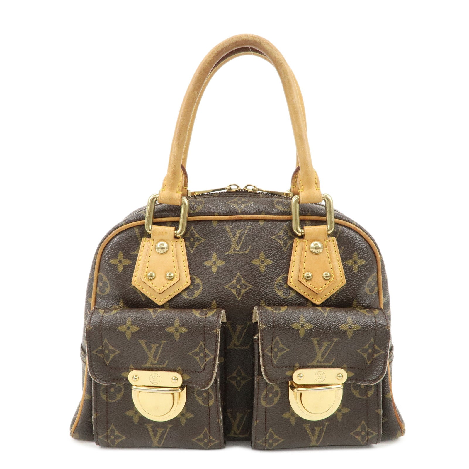 Louis Vuitton Monogram Manhattan PM Hand Bag Brown M40026