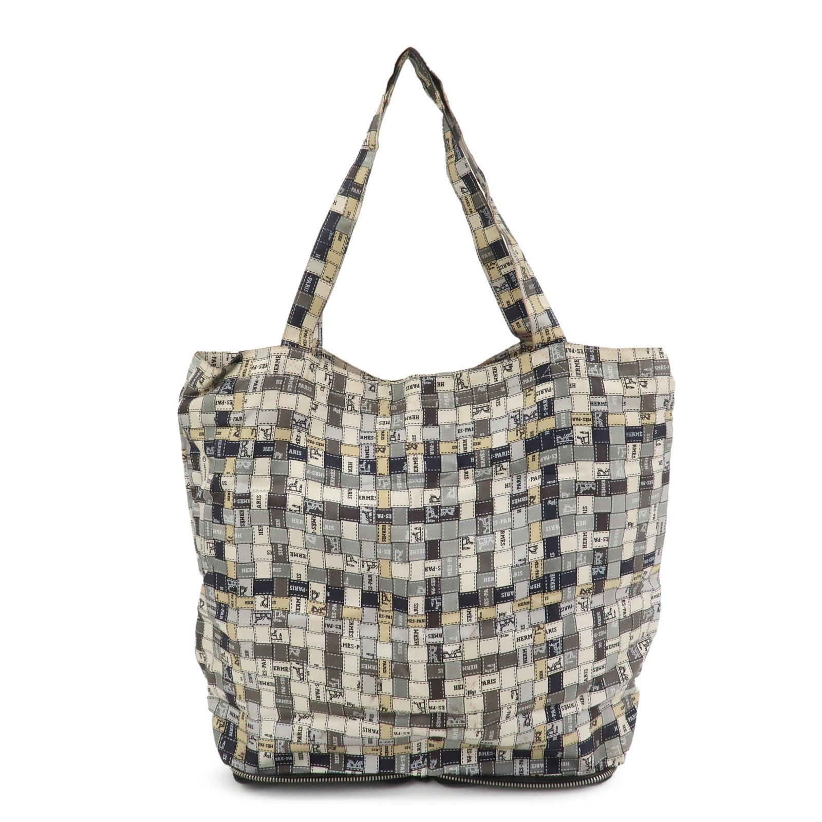 HERMES Buffle Skipper Silk Bolduc Silky Pop Tote Eco Bag Multicolor