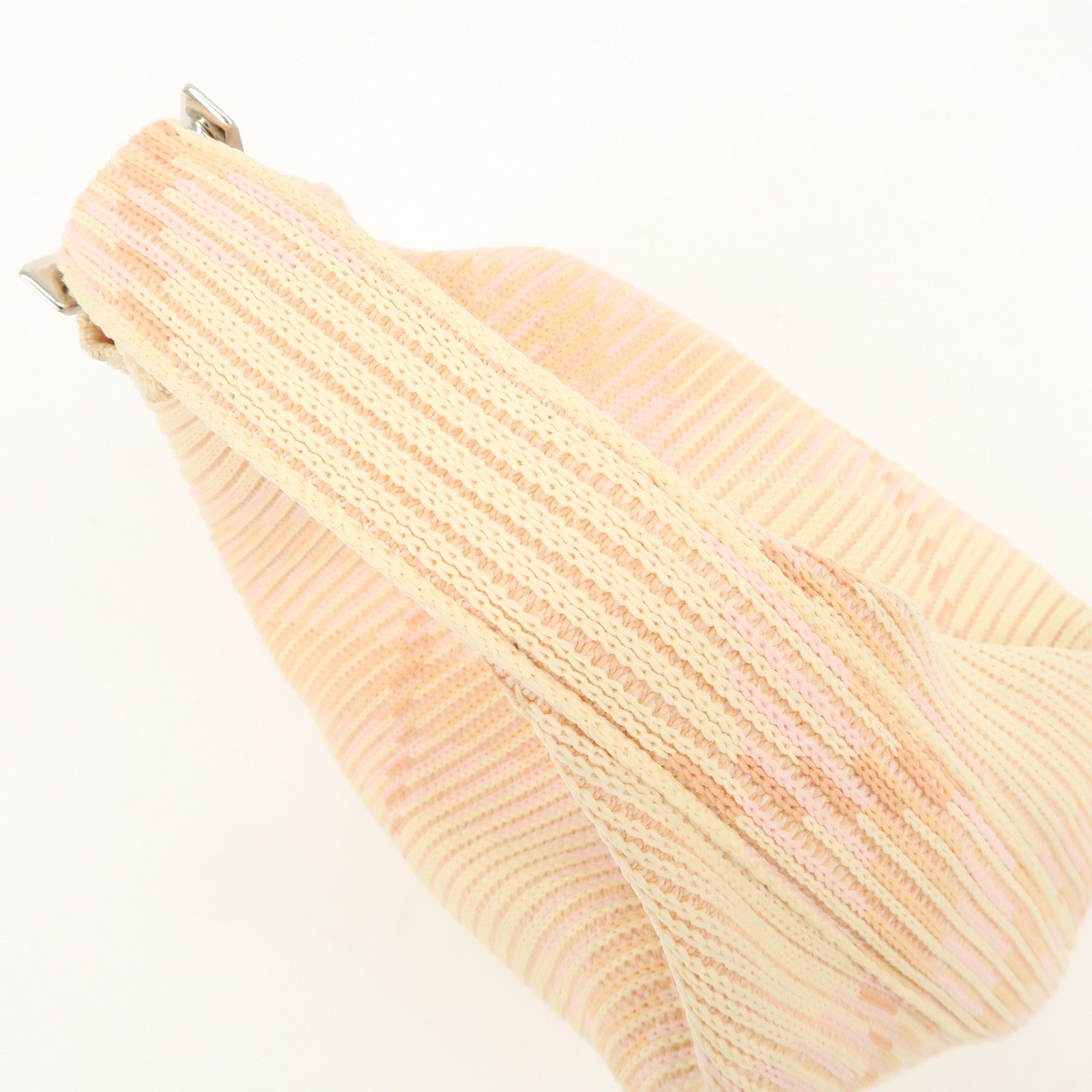 BURBERRY Cotton Mini Peg Duffle Hand Bag Beige Pink Yellow Used